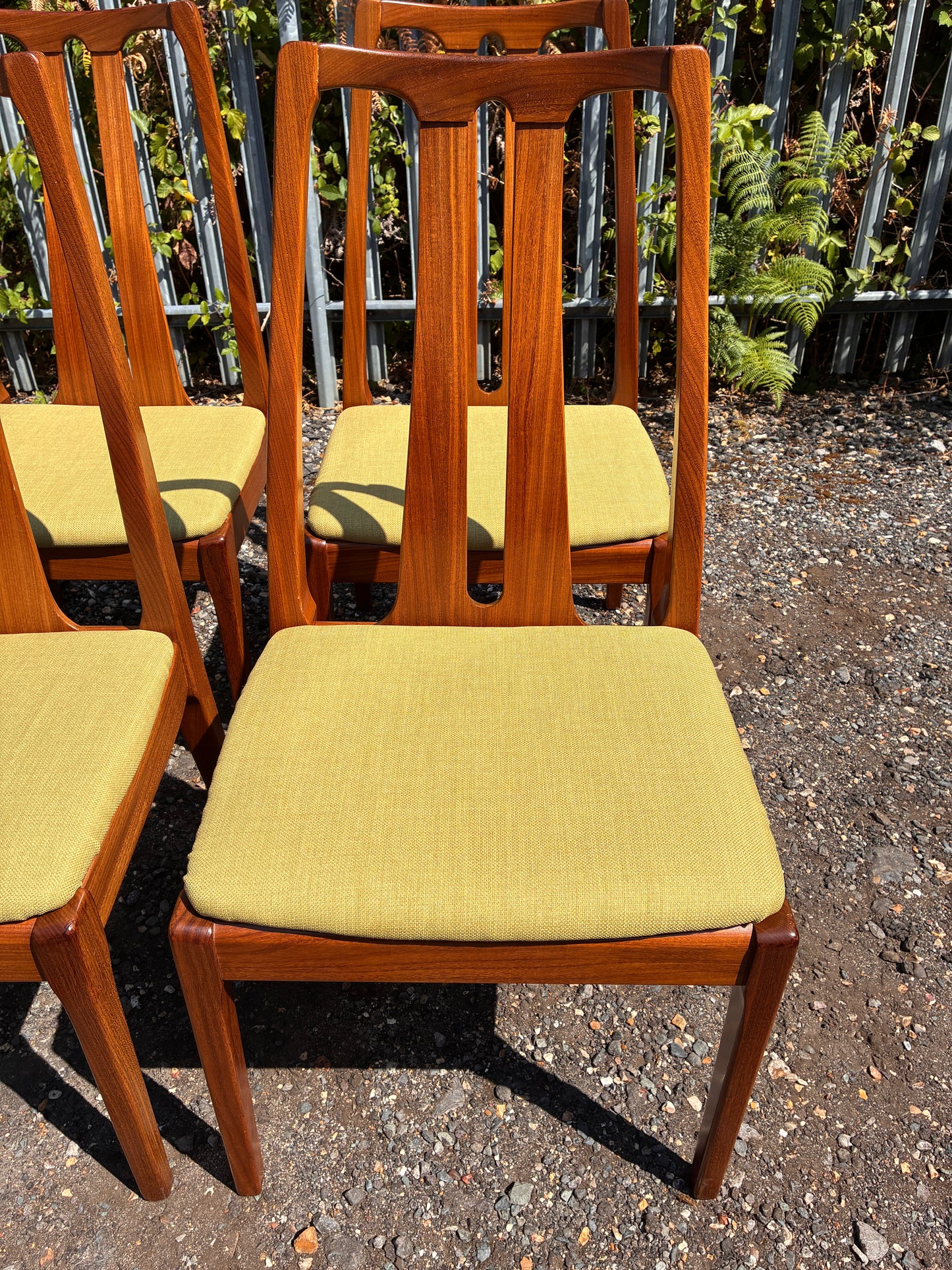 Set of 4 Nathan Mid-Century Teak Dining Chairs | Newly Upholstered Seats