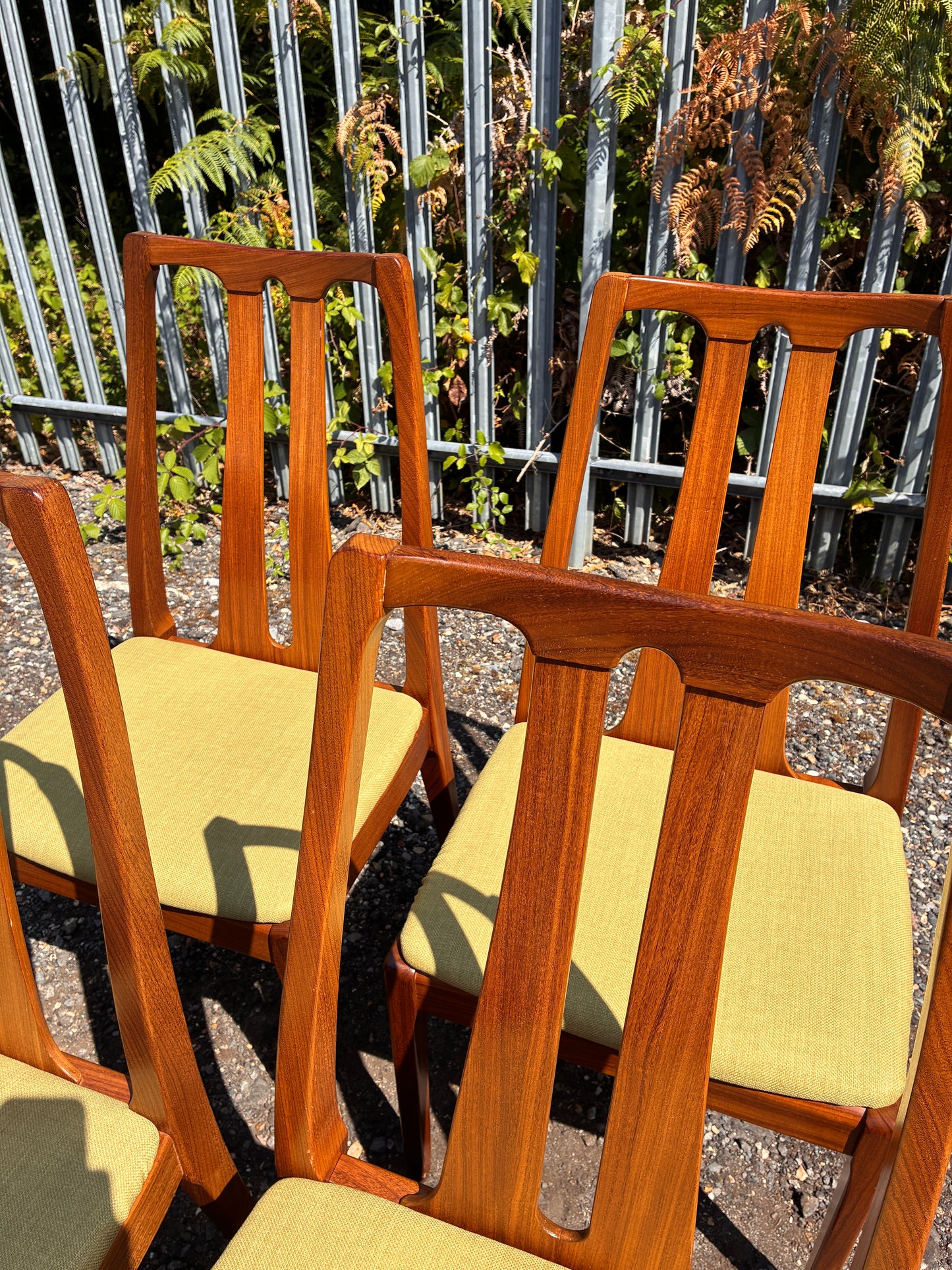 Set of 4 Nathan Mid-Century Teak Dining Chairs | Newly Upholstered Seats