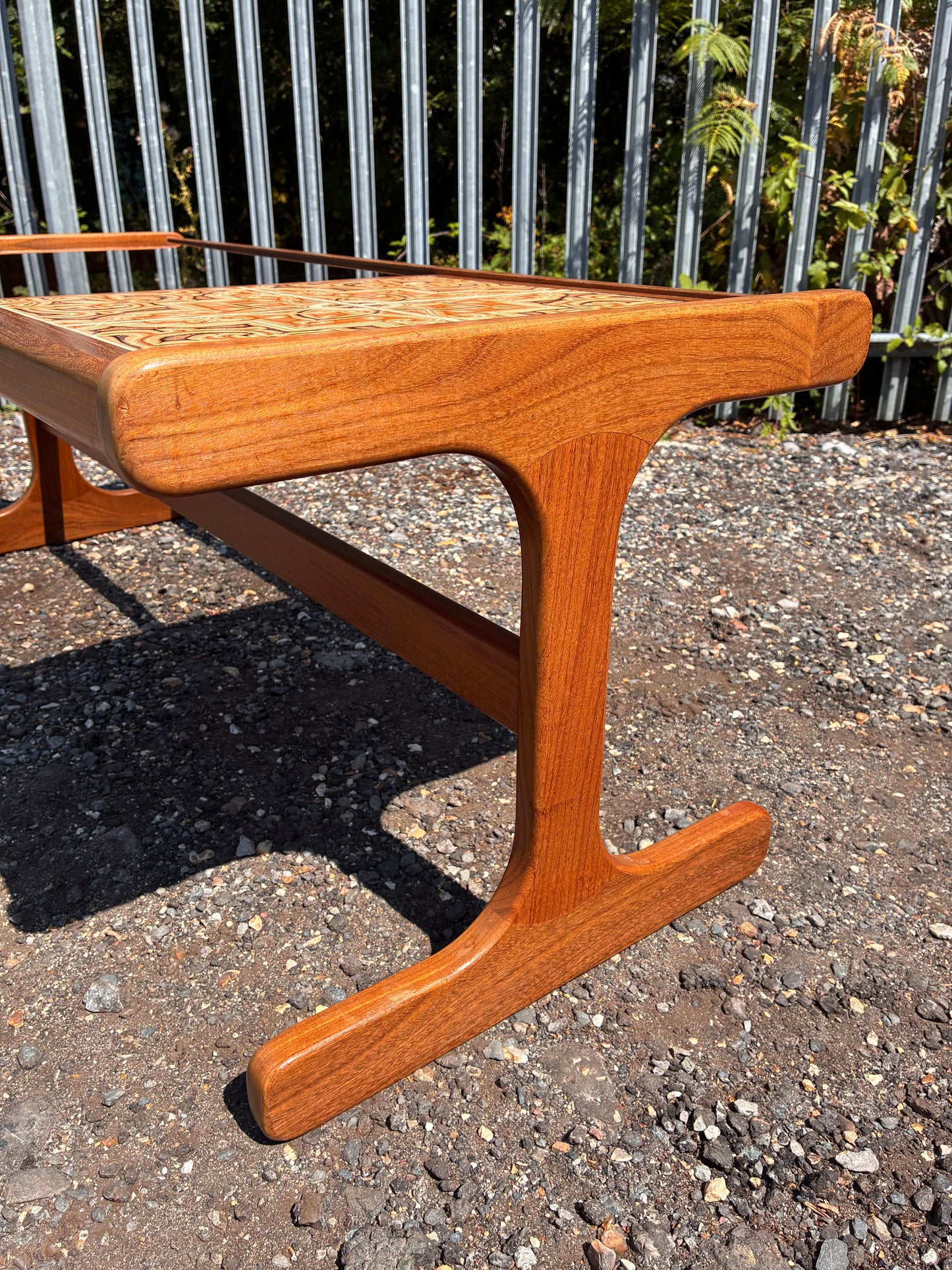 G Plan Mid-Century Teak Coffee Table with Smoked Glass & Tiled Top | Vintage Retro