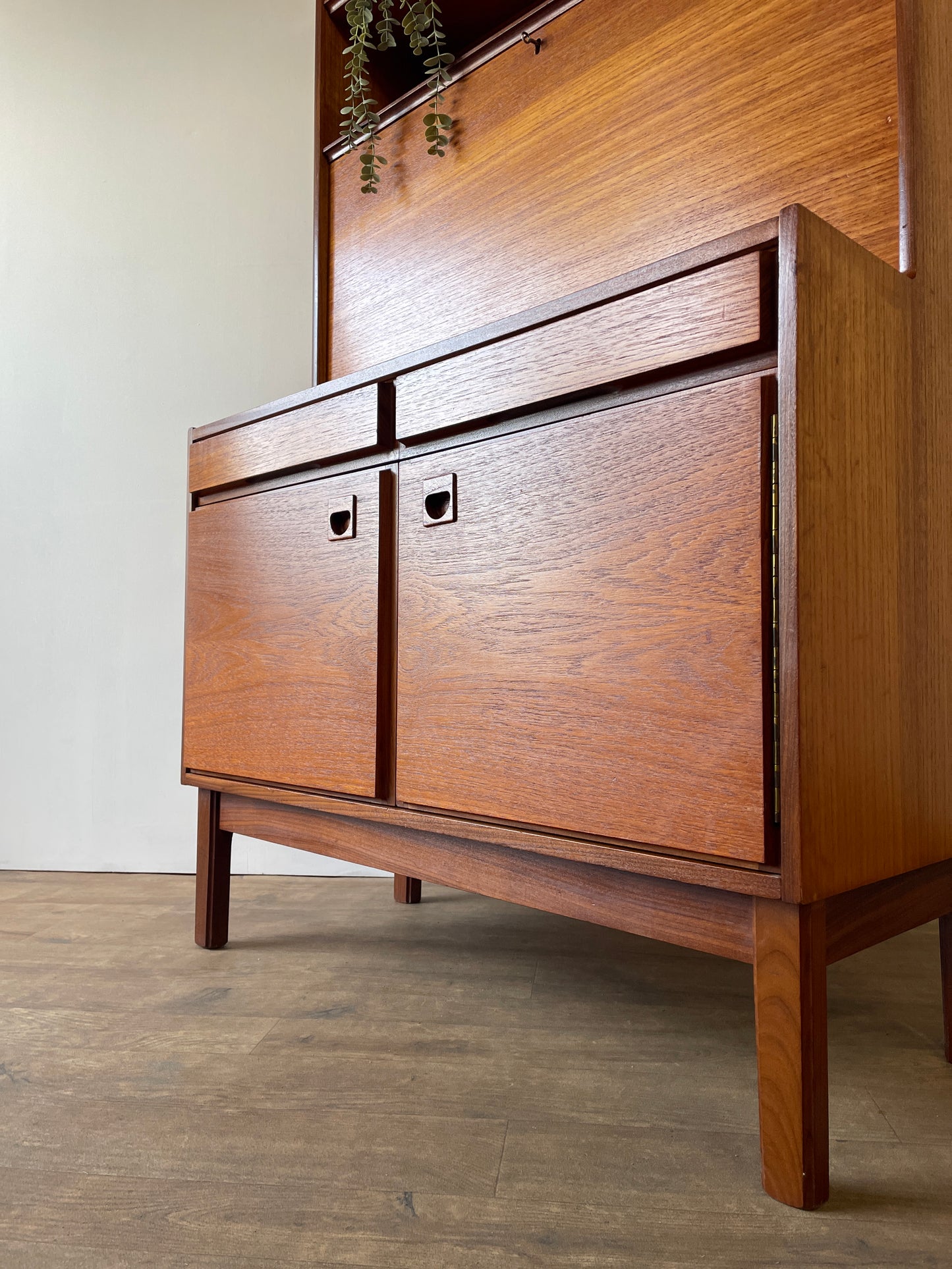 Mid-Century Teak Bookcase Bureau by Vanson | Danish Style Writing Desk & Shelving Unit