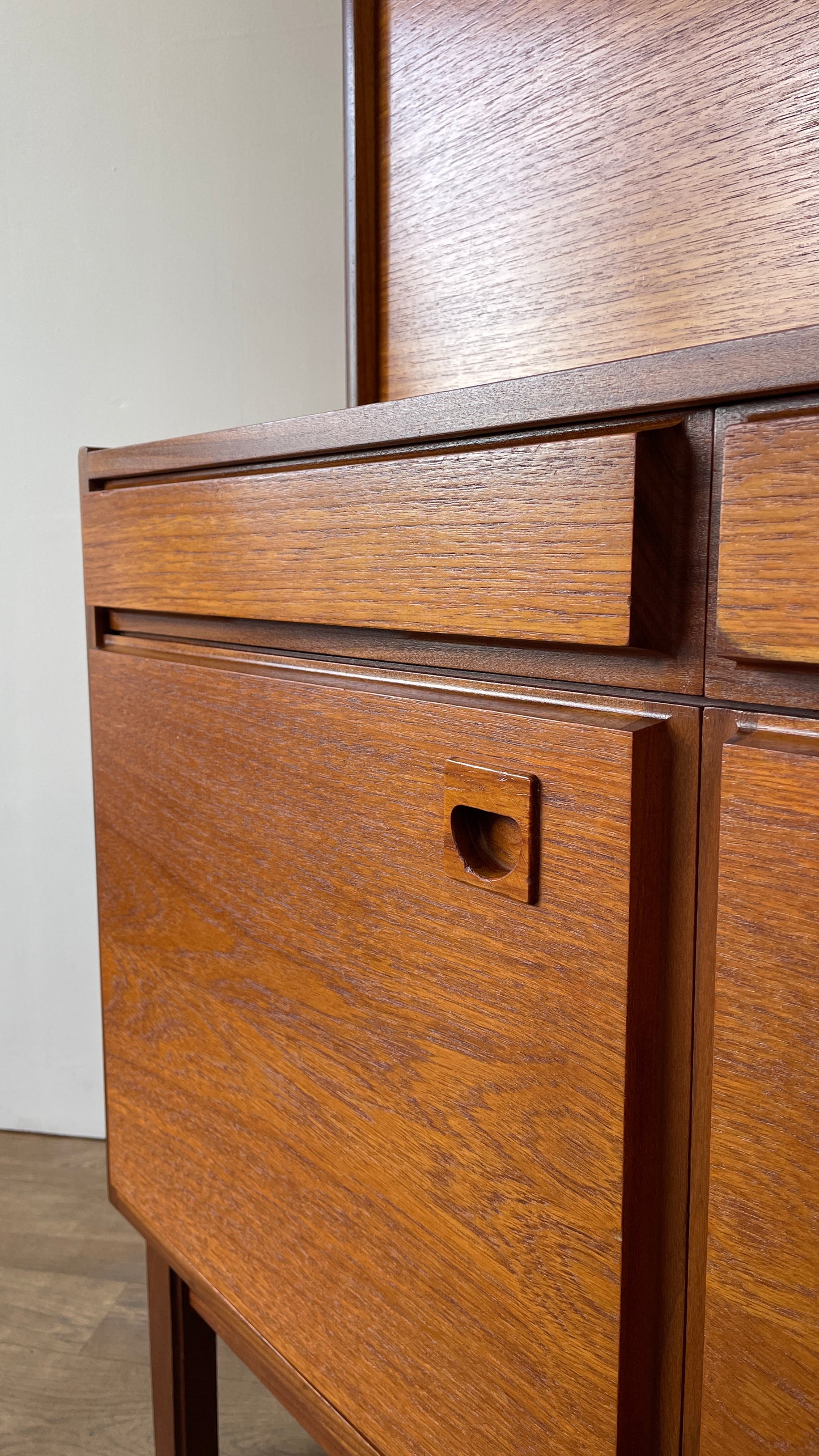 Mid-Century Teak Bookcase Bureau by Vanson | Danish Style Writing Desk & Shelving Unit
