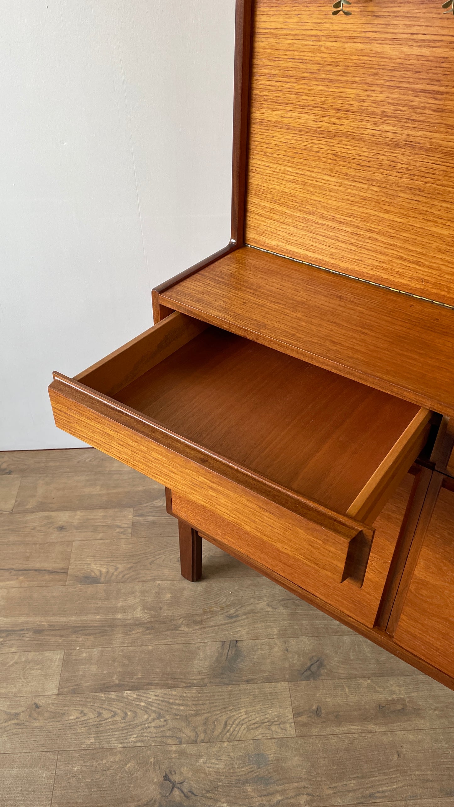 Mid-Century Teak Bookcase Bureau by Vanson | Danish Style Writing Desk & Shelving Unit