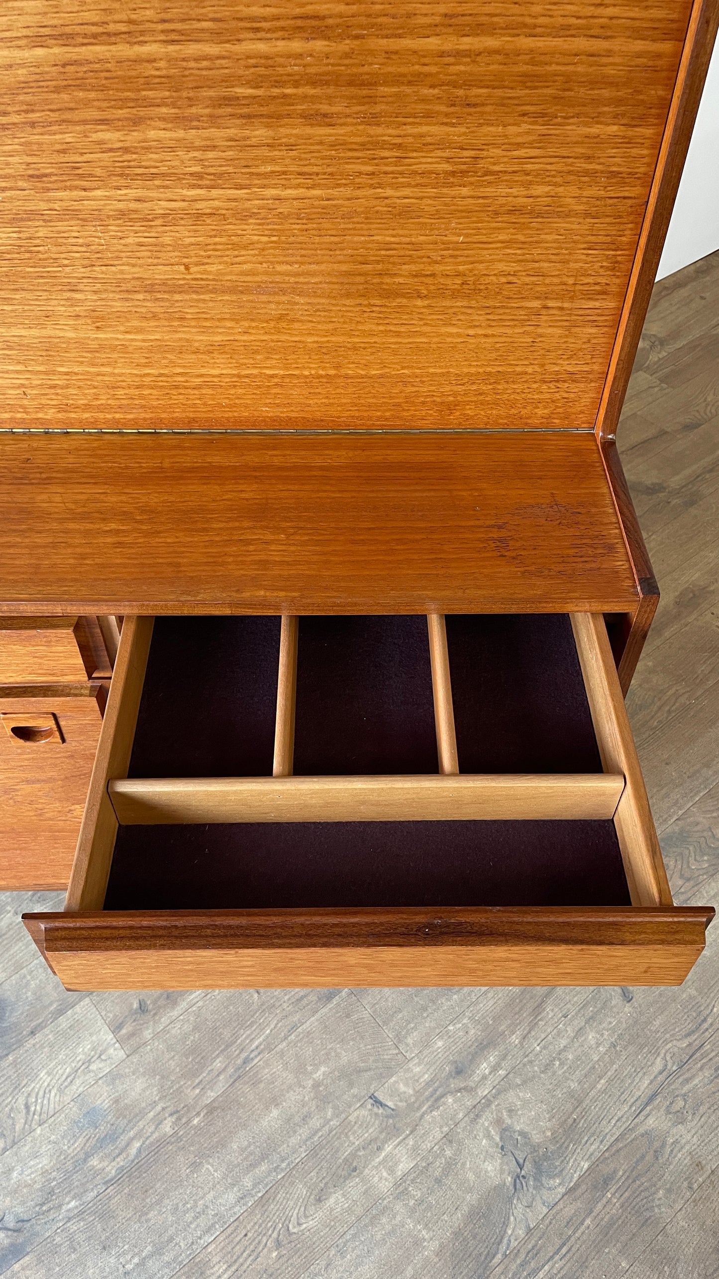 Mid-Century Teak Bookcase Bureau by Vanson | Danish Style Writing Desk & Shelving Unit
