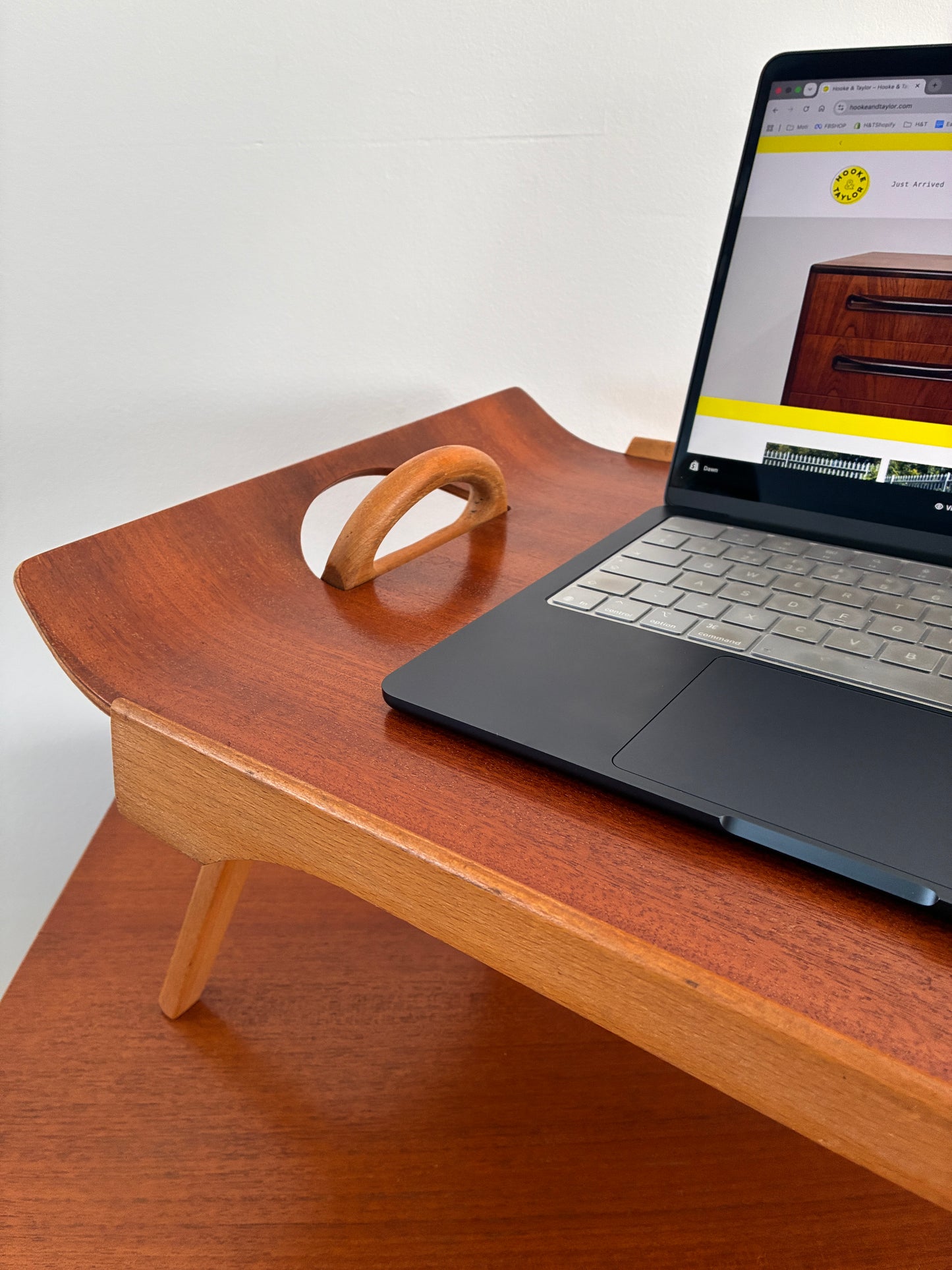 Mid-Century Centurion Folding Breakfast Tray Table by Paragon 1950s Teak Serving Bed Laptop Table