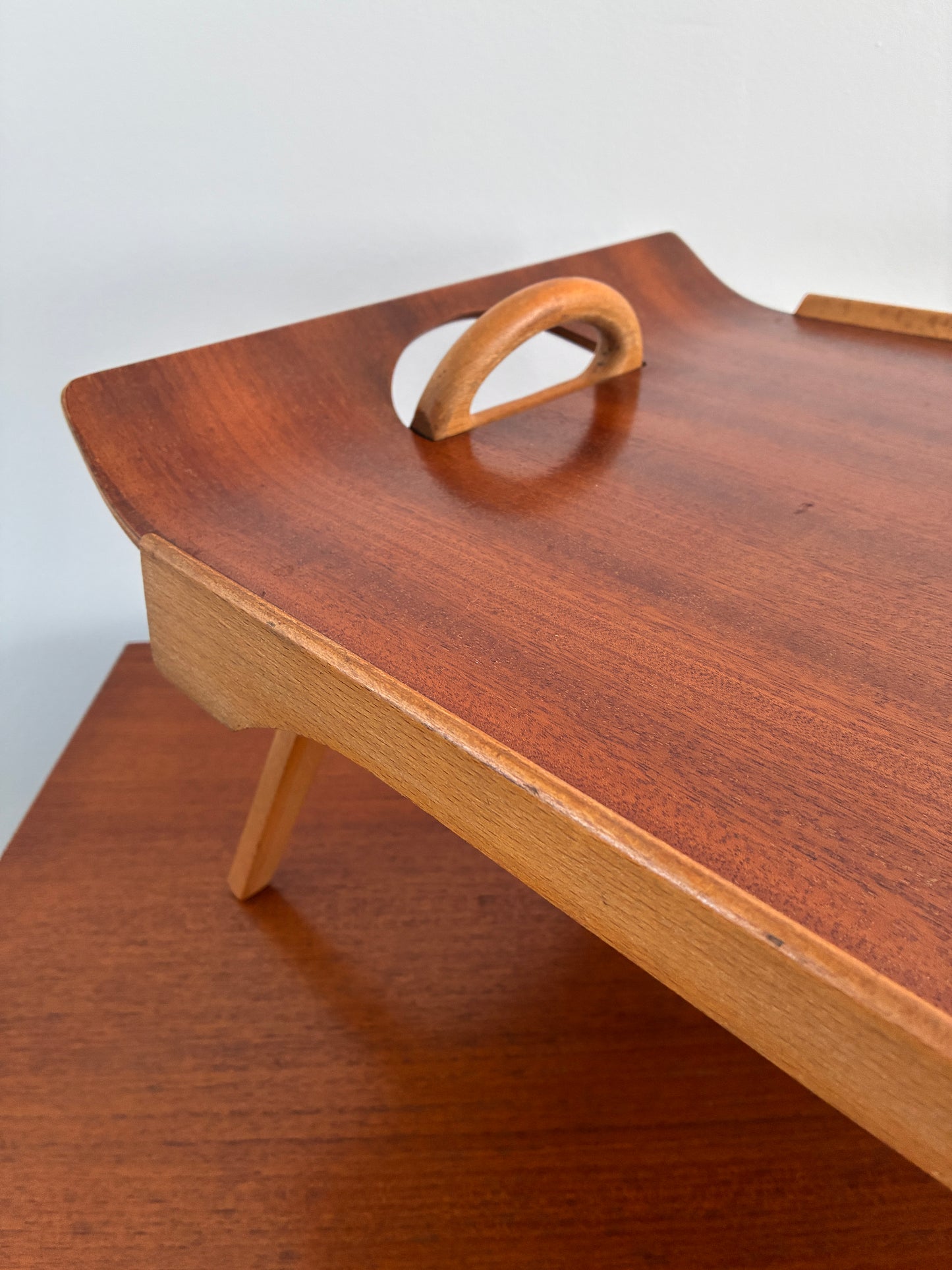 Mid-Century Centurion Folding Breakfast Tray Table by Paragon 1950s Teak Serving Bed Laptop Table