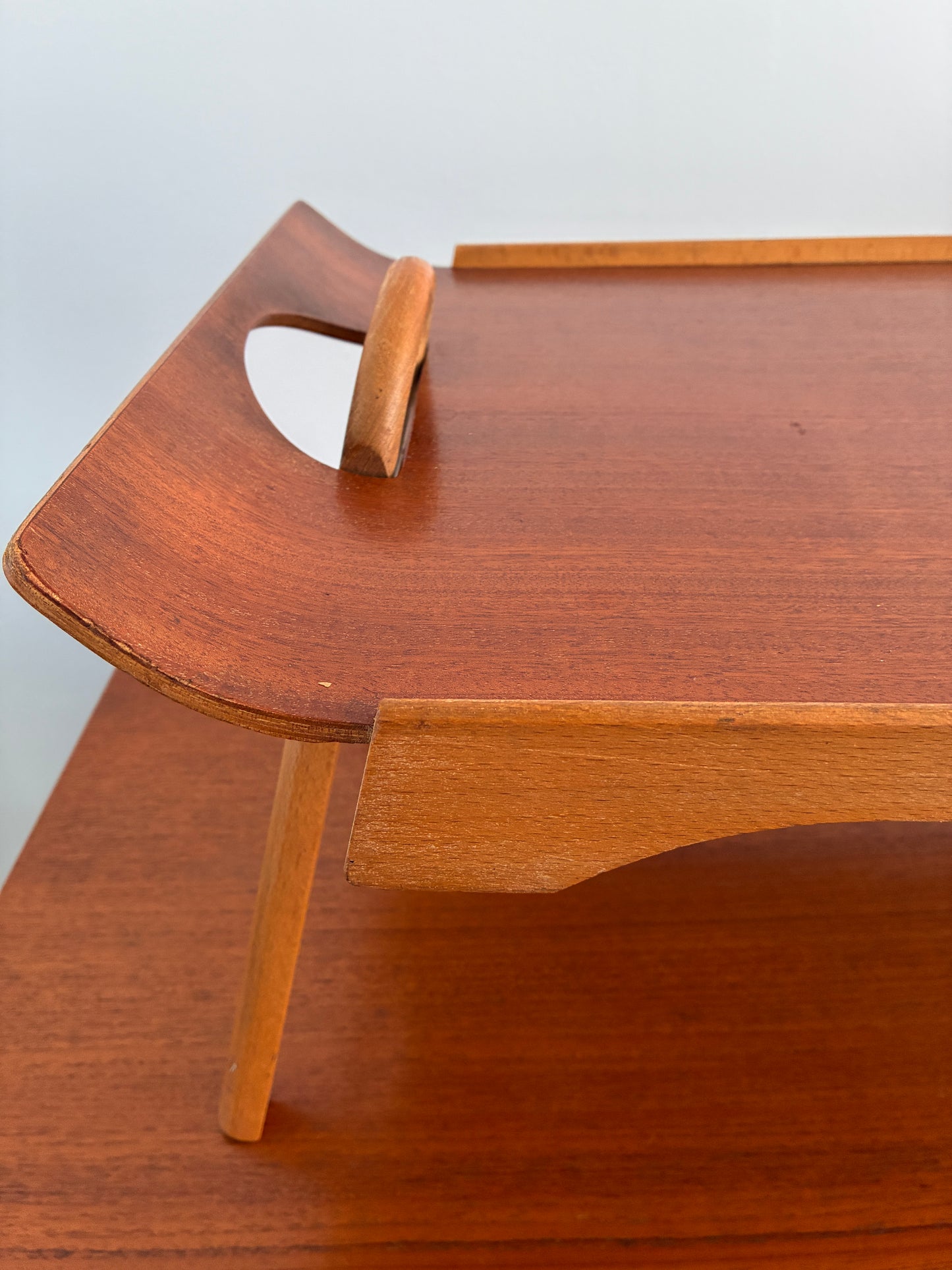 Mid-Century Centurion Folding Breakfast Tray Table by Paragon 1950s Teak Serving Bed Laptop Table