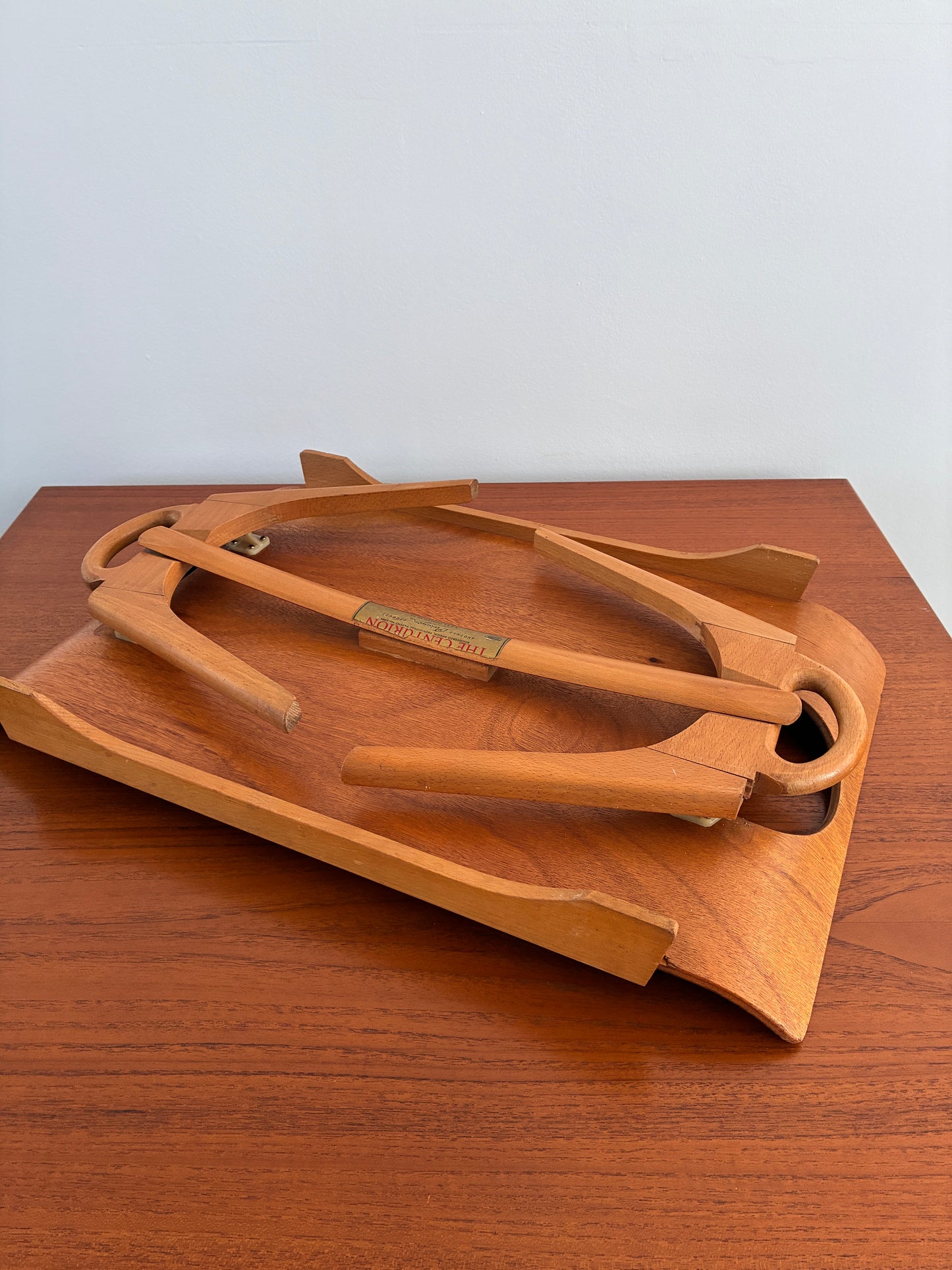 Mid-Century Centurion Folding Breakfast Tray Table by Paragon 1950s Teak Serving Bed Laptop Table