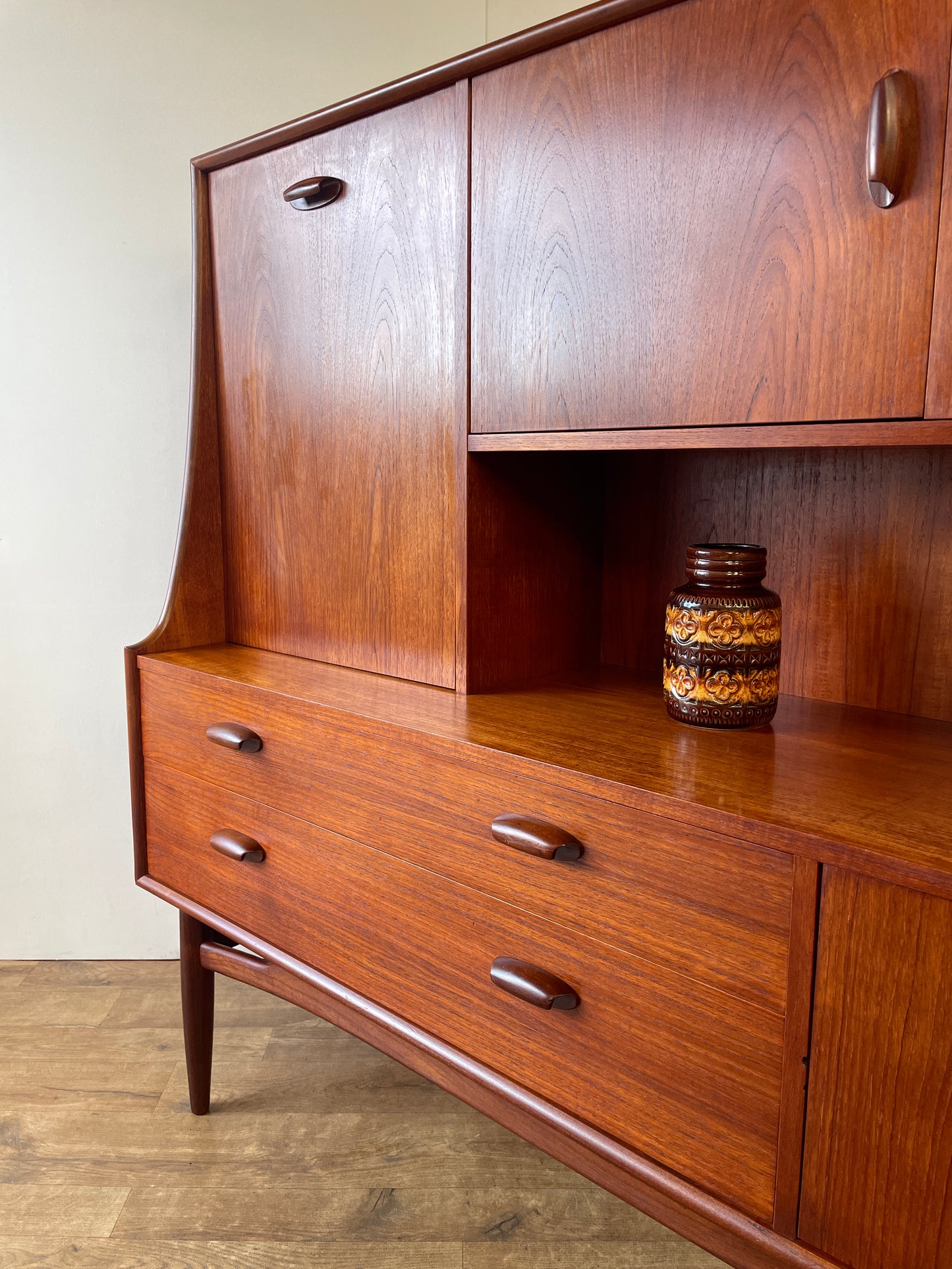 G-Plan Brasilia Teak Mid-Century Highboard Cabinet – 1960s British Modern Storage