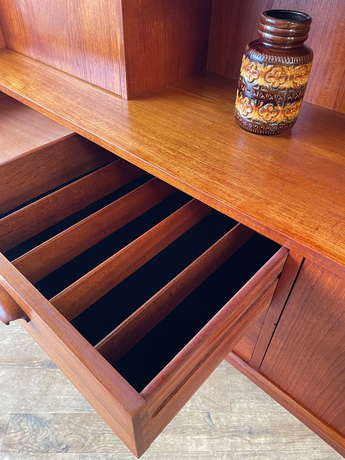 G-Plan Brasilia Teak Mid-Century Highboard Cabinet – 1960s British Modern Storage