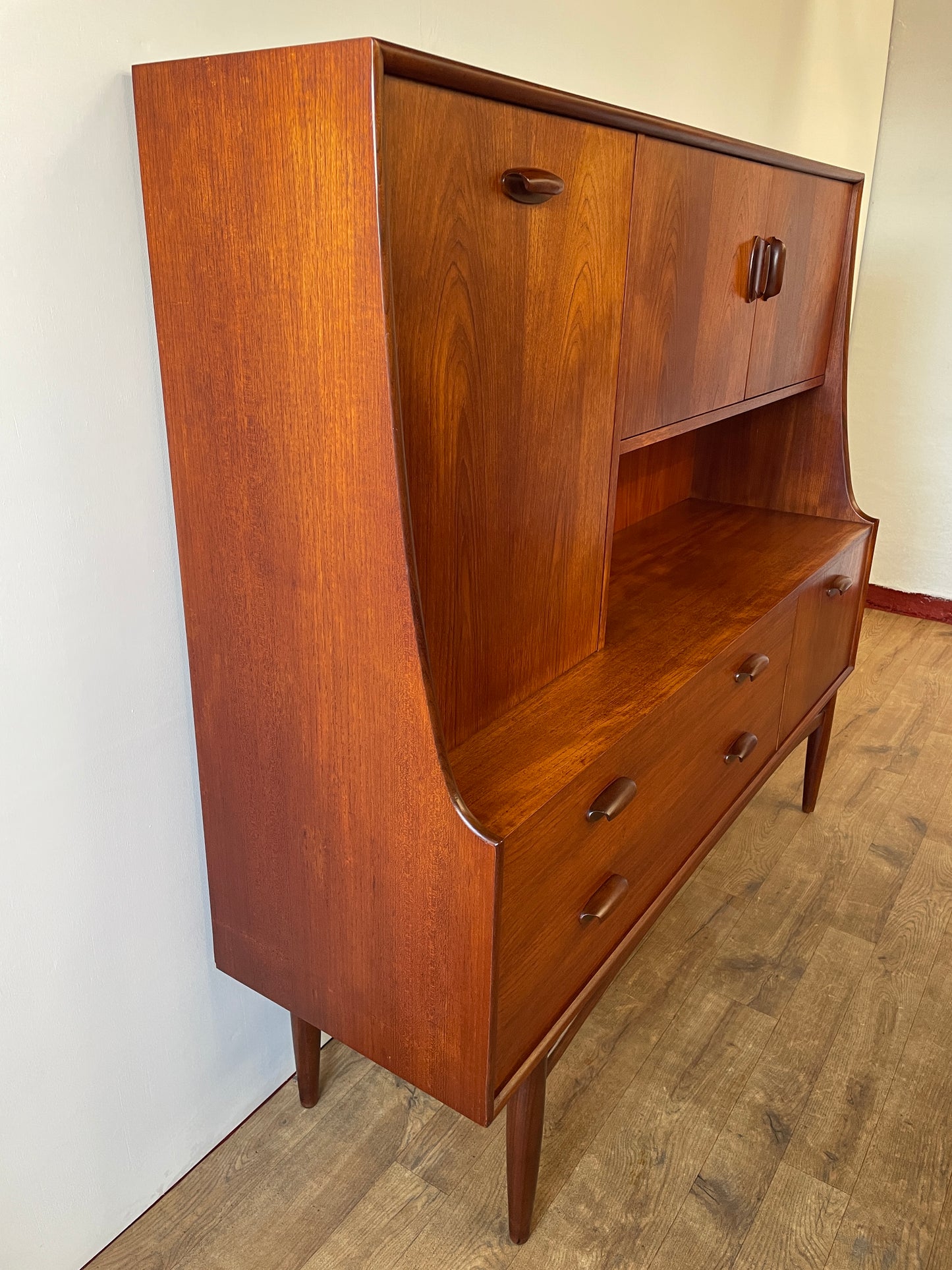 G-Plan Brasilia Teak Mid-Century Highboard Cabinet – 1960s British Modern Storage