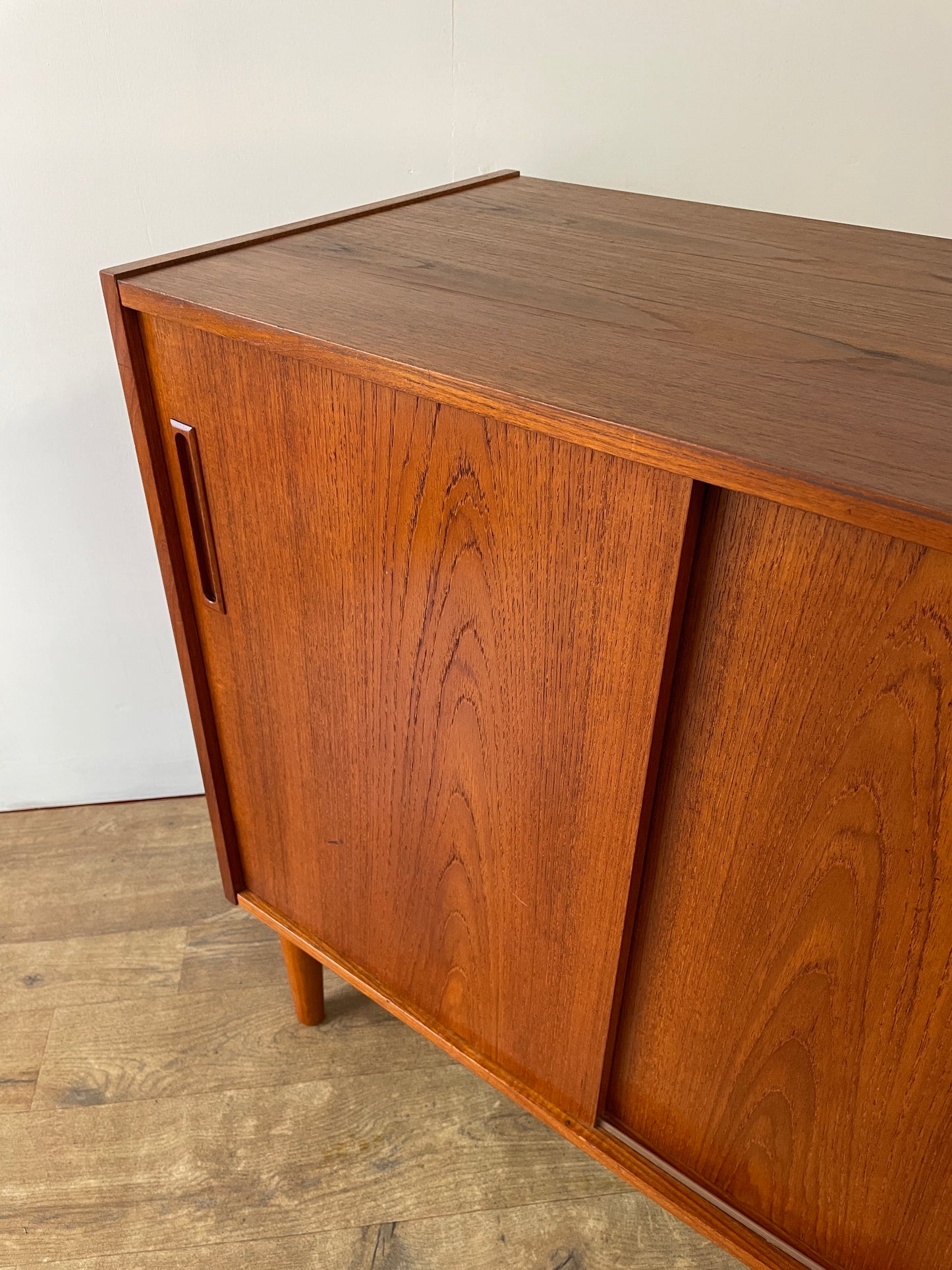 Danish Teak Mid-Century Two-Door Cabinet with Shelf | 1960s Scandinavian Storage