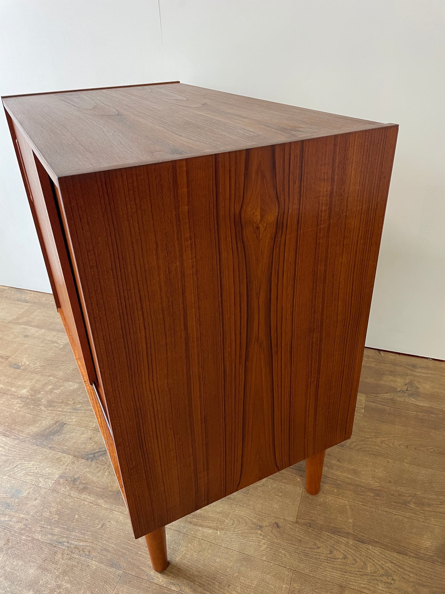 Danish Teak Mid-Century Two-Door Cabinet with Shelf | 1960s Scandinavian Storage