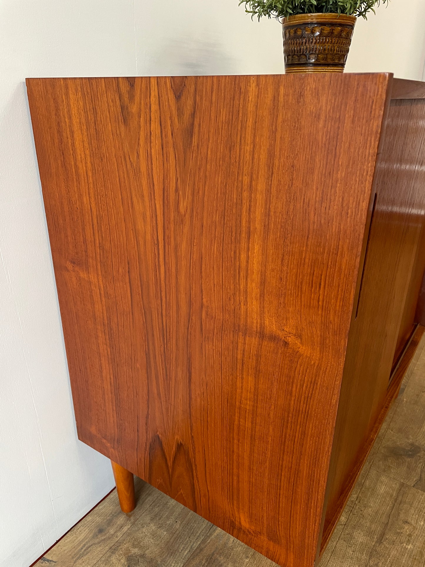 Danish Teak Mid-Century Two-Door Cabinet with Shelf | 1960s Scandinavian Storage