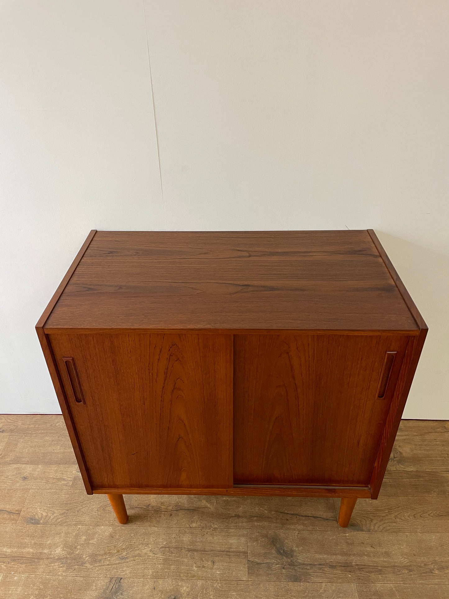 Danish Teak Mid-Century Two-Door Cabinet with Shelf | 1960s Scandinavian Storage