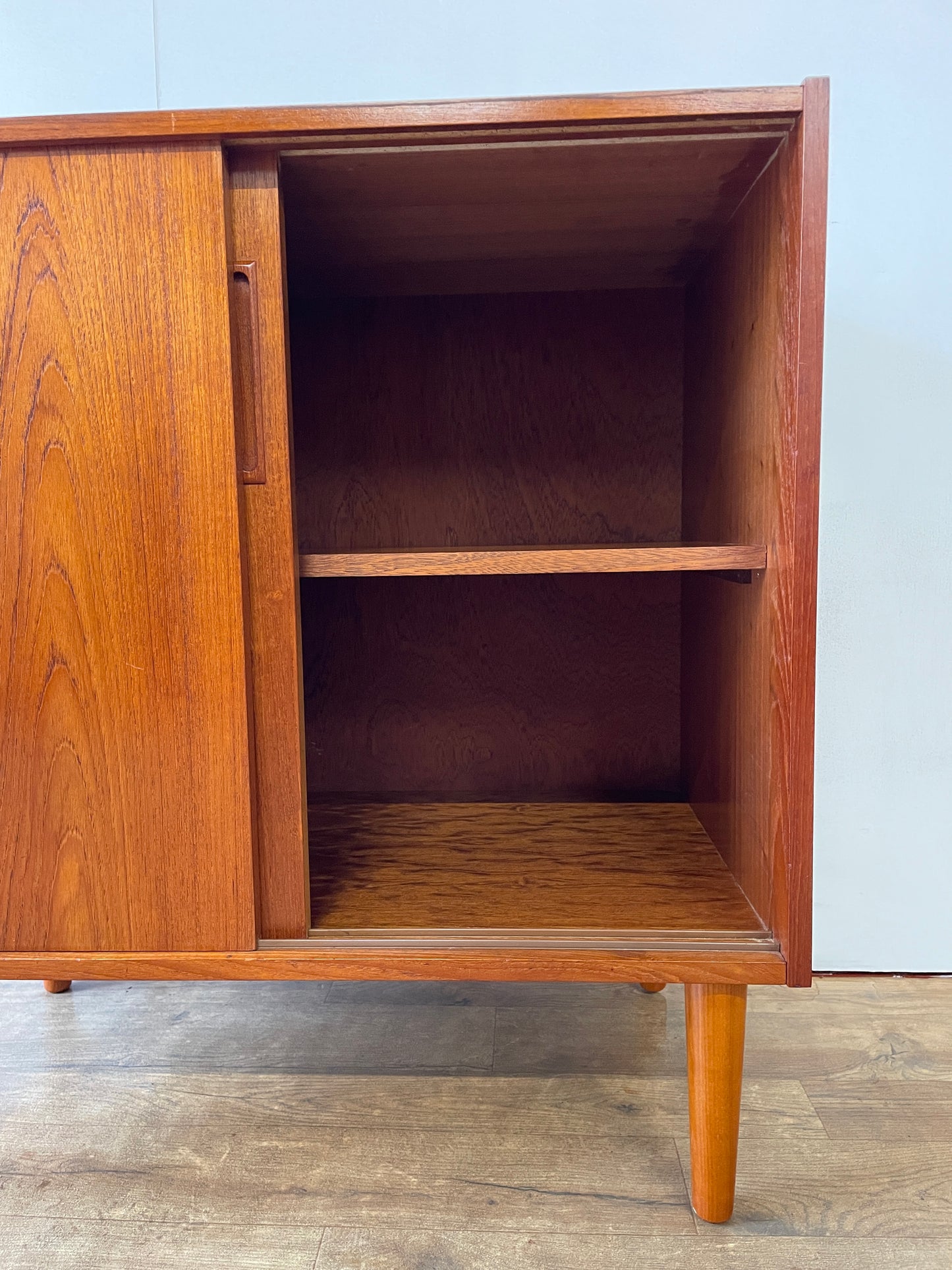 Danish Teak Mid-Century Two-Door Cabinet with Shelf | 1960s Scandinavian Storage