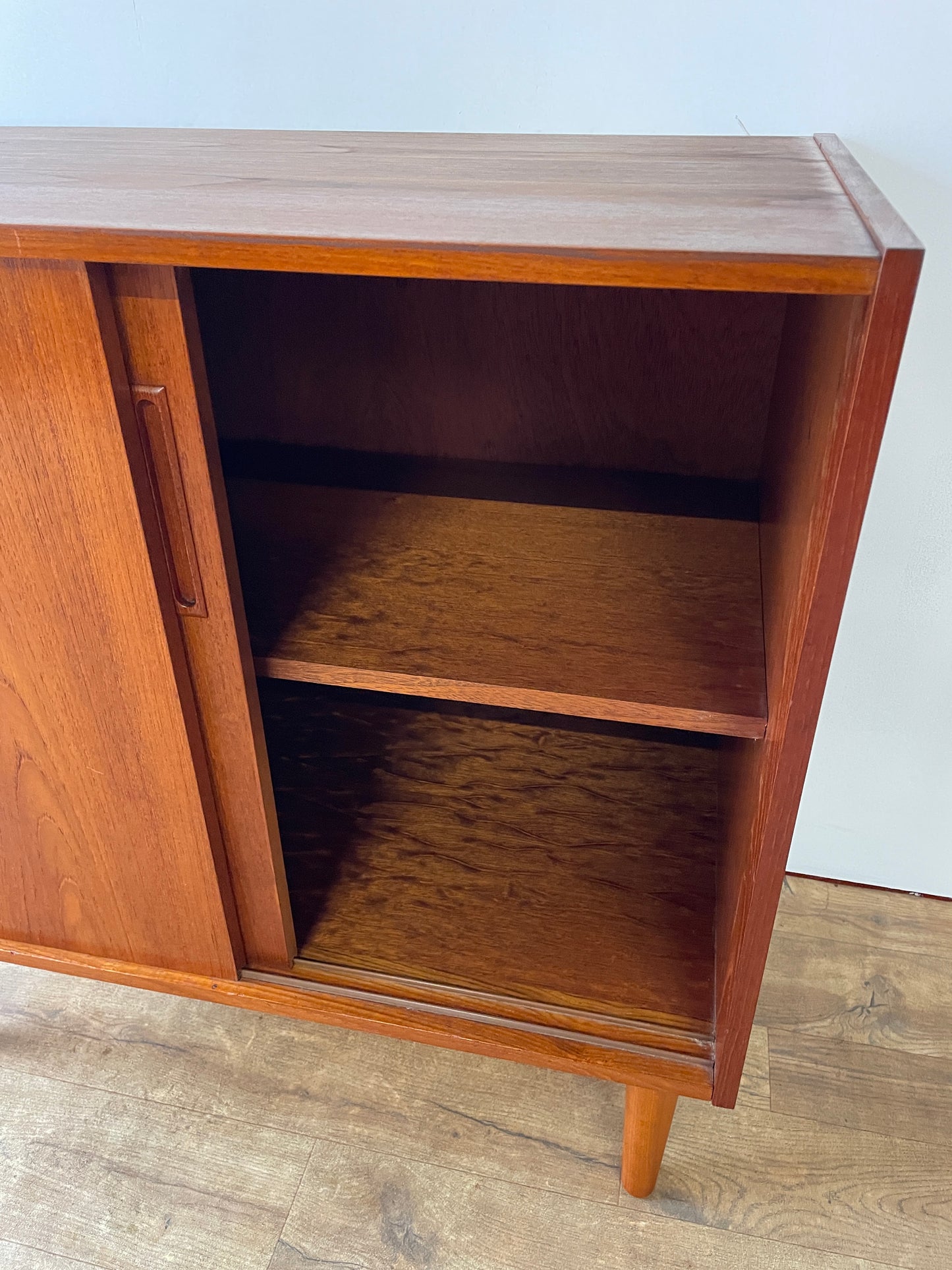 Danish Teak Mid-Century Two-Door Cabinet with Shelf | 1960s Scandinavian Storage