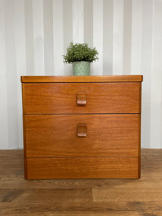 Small Stag Bedside Chest / Cabinet - Mid-Century