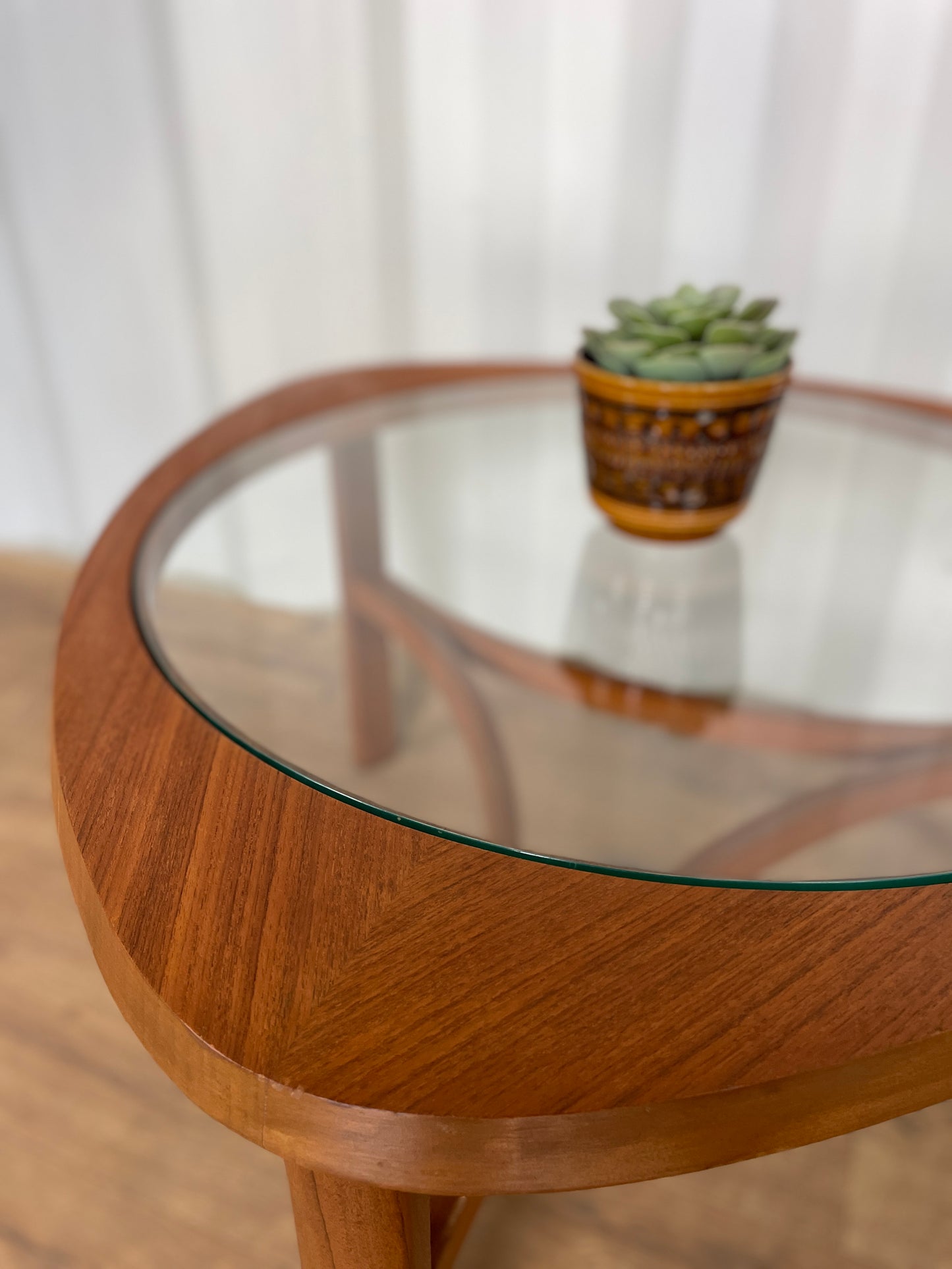 Mid-Century Nathan Trinity Teak & Glass Coffee Table | UK Made Vintage Design