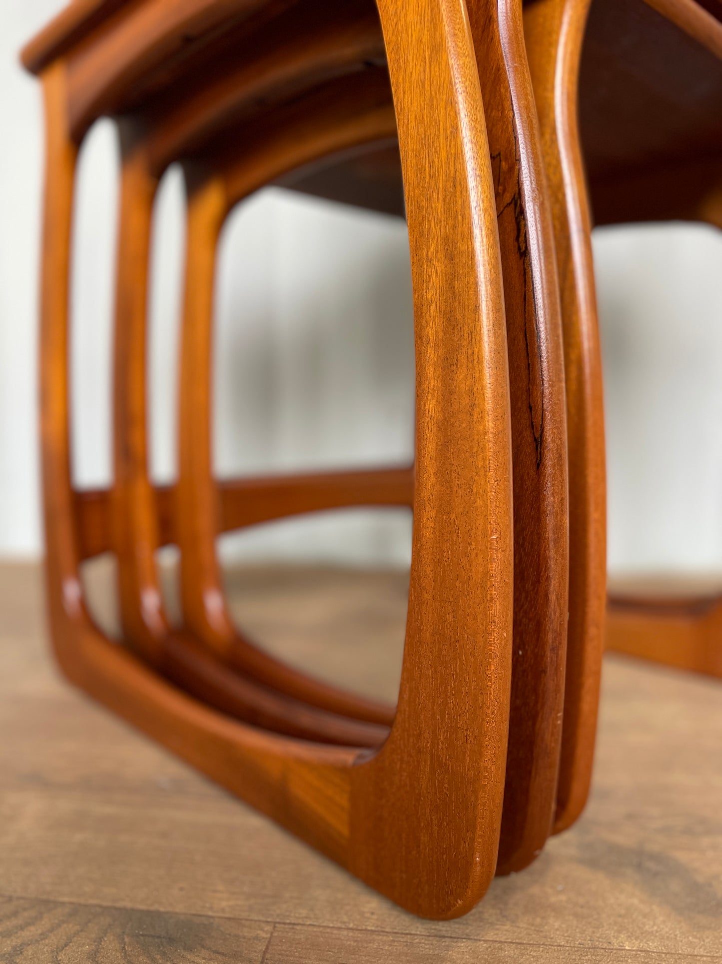 UK Made Nathan Teak Nest of Tables | Mid-Century Modern Vintage Side Tables