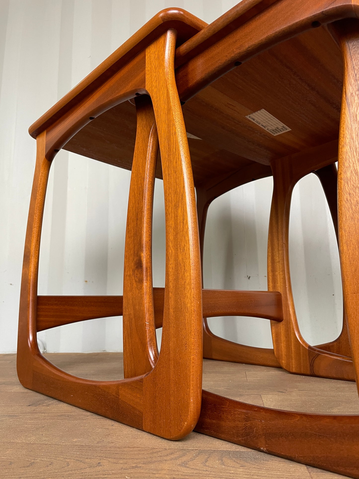 UK Made Nathan Teak Nest of Tables | Mid-Century Modern Vintage Side Tables