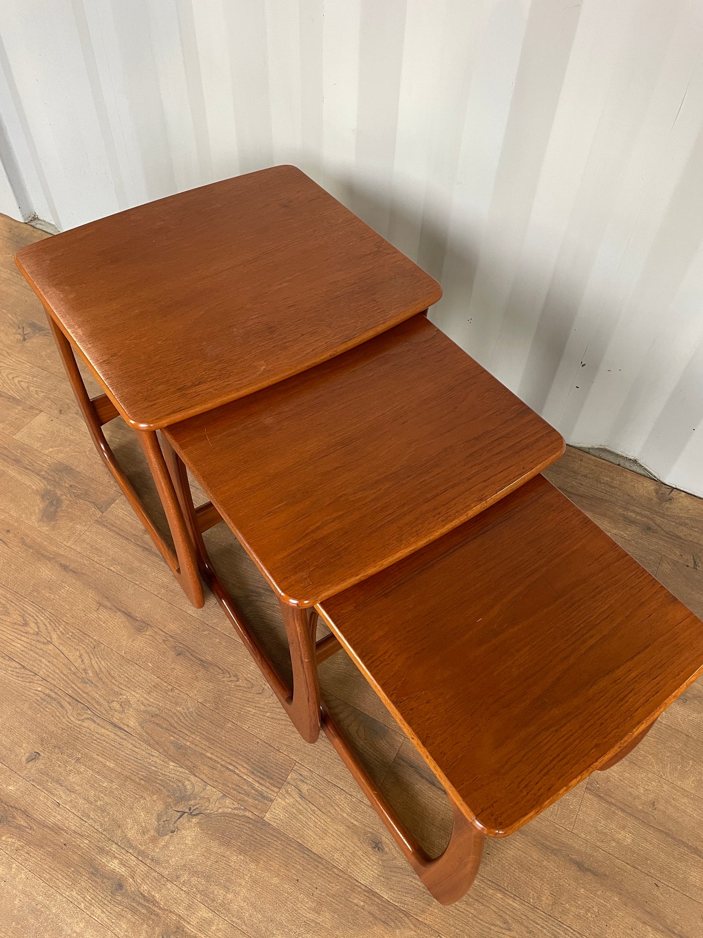 UK Made Nathan Teak Nest of Tables | Mid-Century Modern Vintage Side Tables