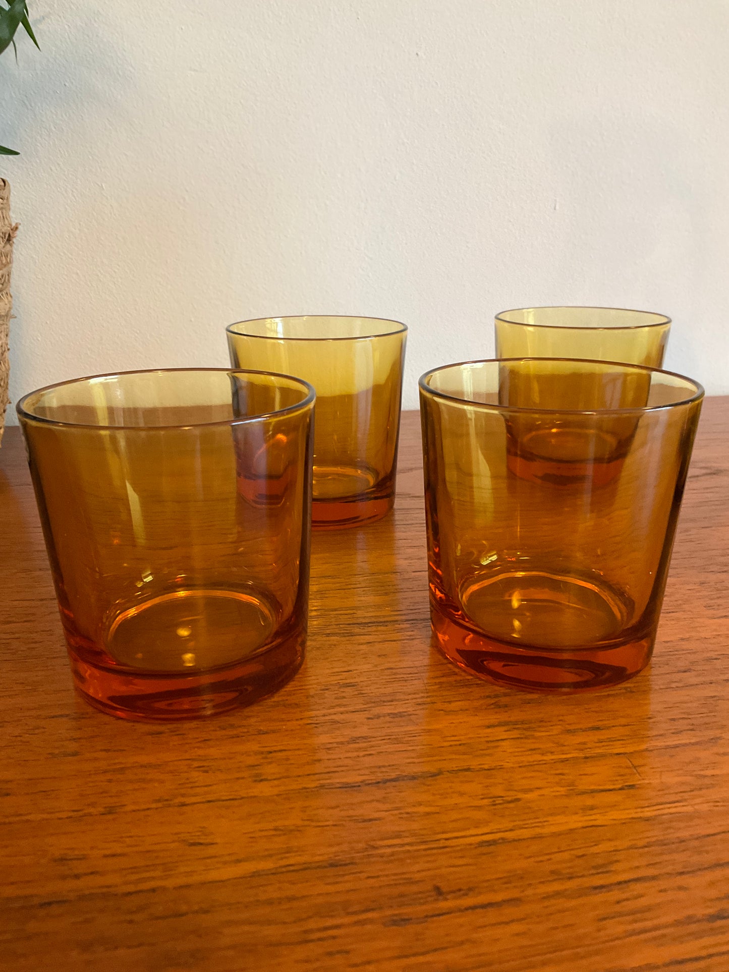 Vintage Italian Water Jug and Glasses Set - Amber