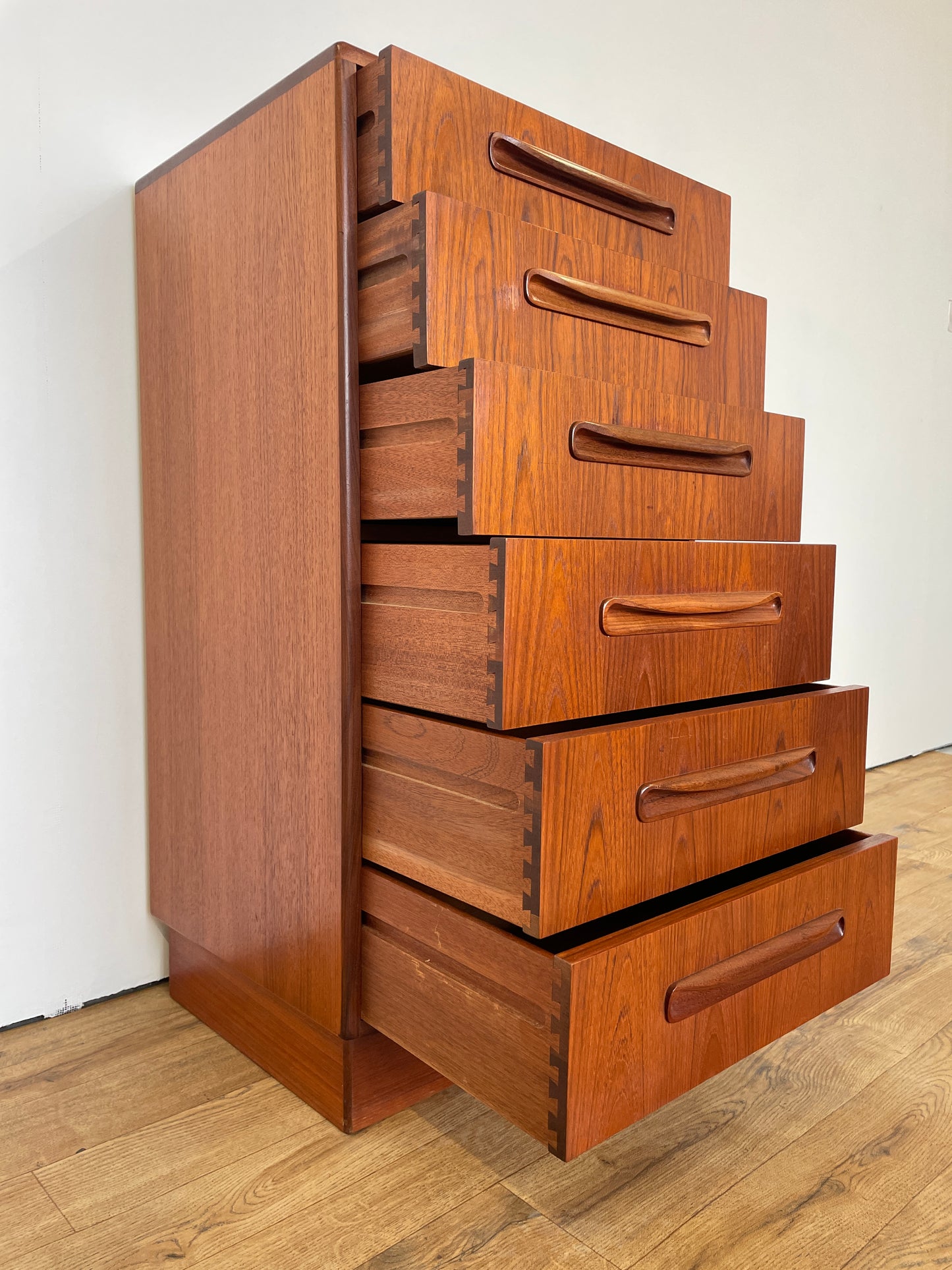 G Plan Tall Boy Chest of Drawers - Fresco - Mid-Century 6 Drawer