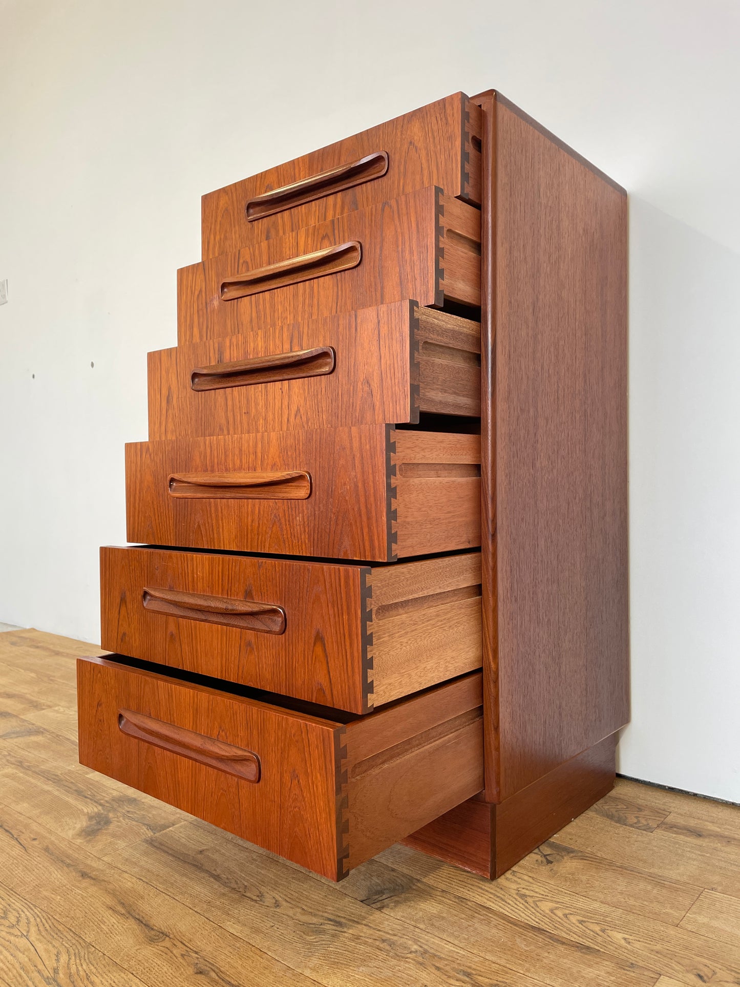 G Plan Tall Boy Chest of Drawers - Fresco - Mid-Century 6 Drawer