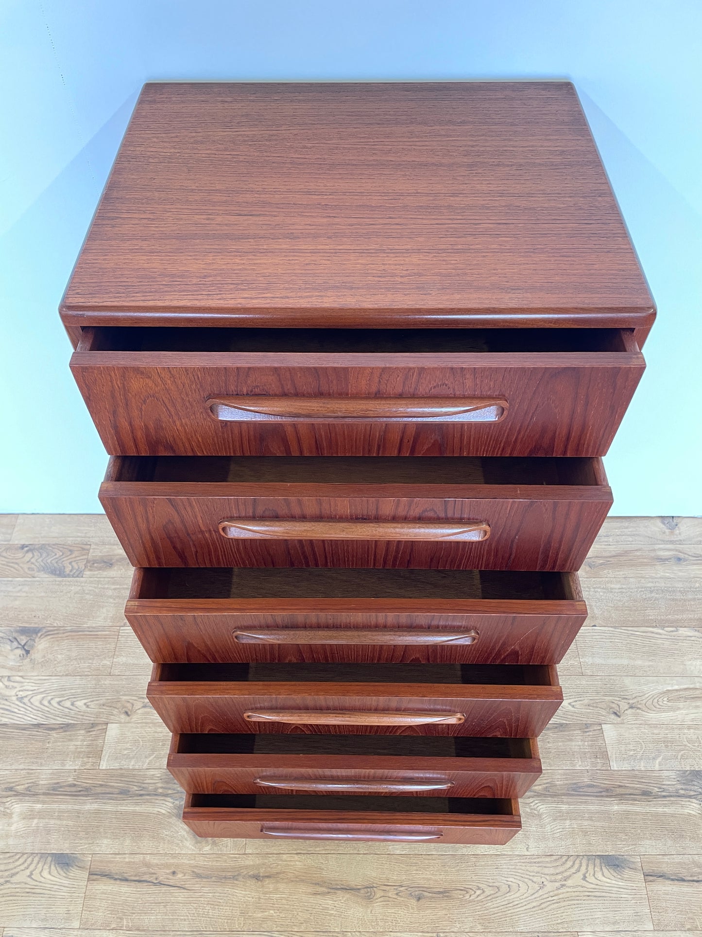 G Plan Tall Boy Chest of Drawers - Fresco - Mid-Century 6 Drawer