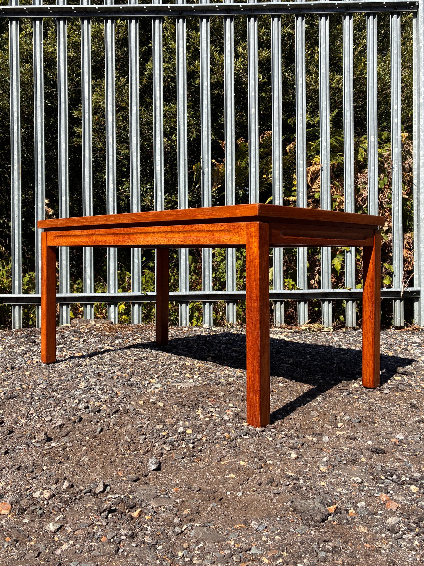 Danish Mid-Century Teak Tile Top Coffee Table – Vintage Scandinavian Ceramic