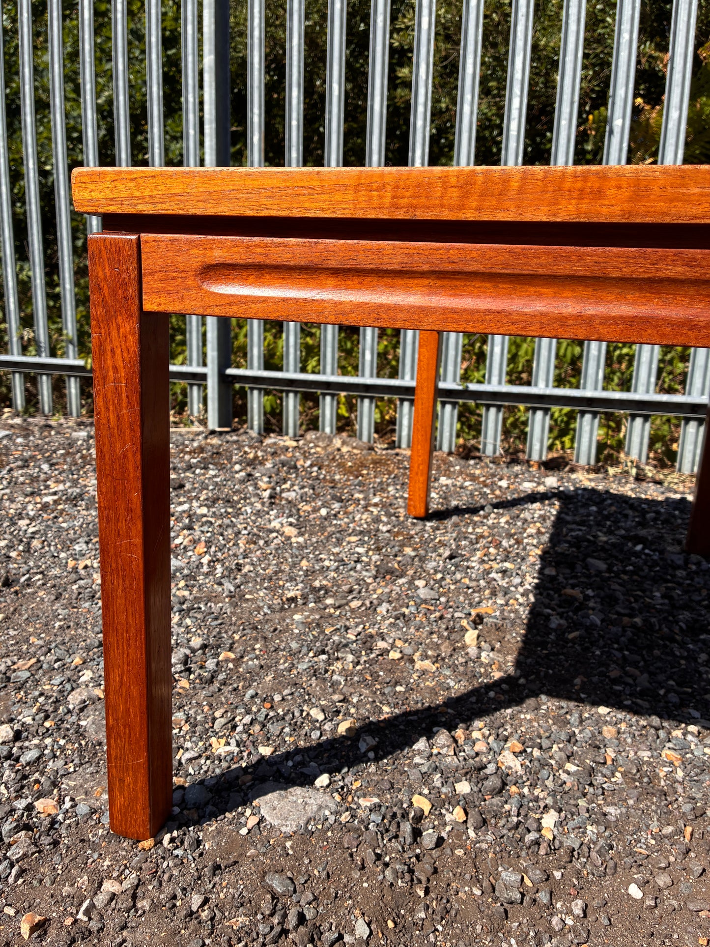Danish Mid-Century Teak Tile Top Coffee Table – Vintage Scandinavian Ceramic