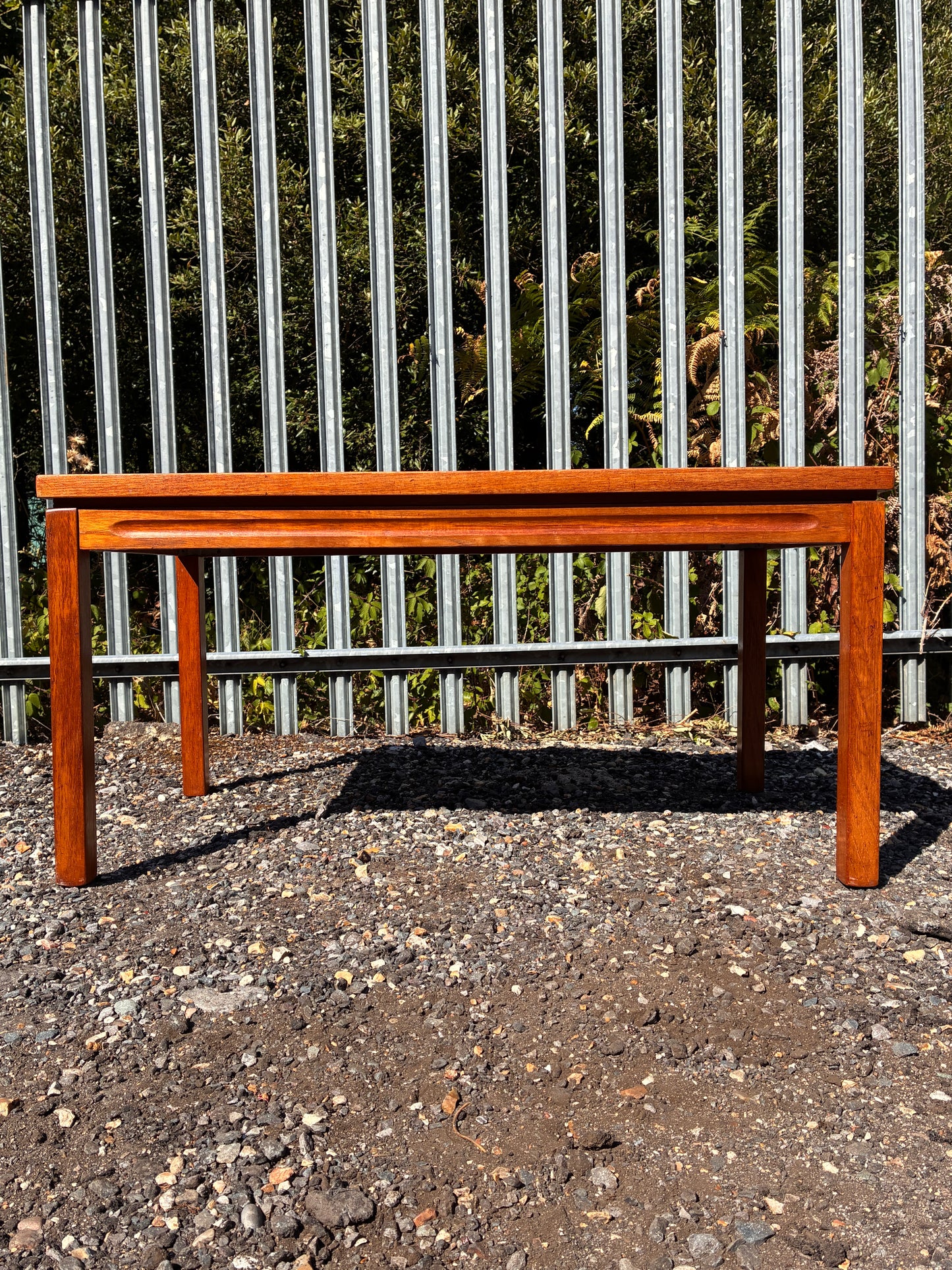 Danish Mid-Century Teak Tile Top Coffee Table – Vintage Scandinavian Ceramic