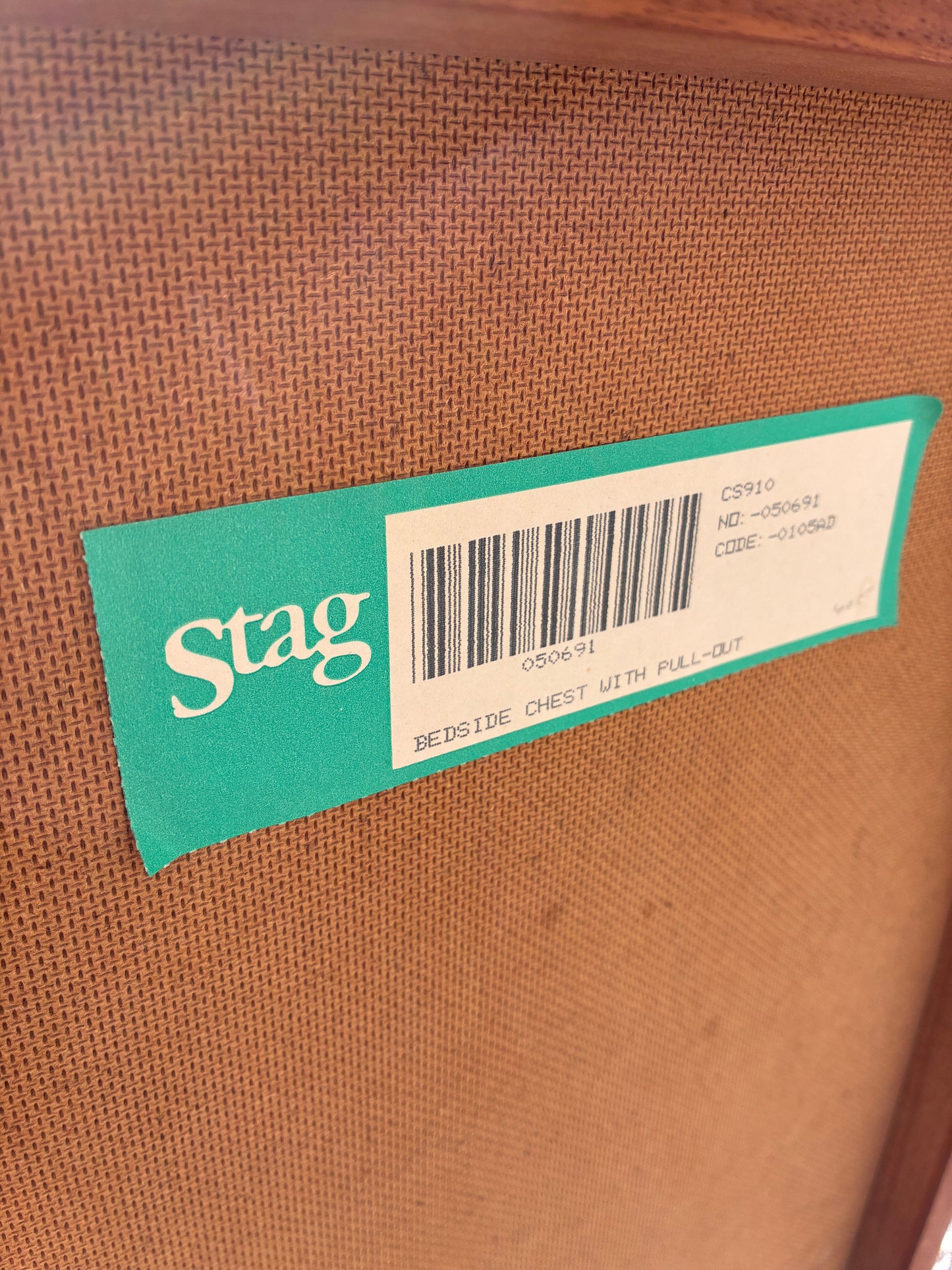 Stag Mid-Century Teak Bedside Chest with Pull-Out Shelf | Vintage 2-Drawer Cabinet