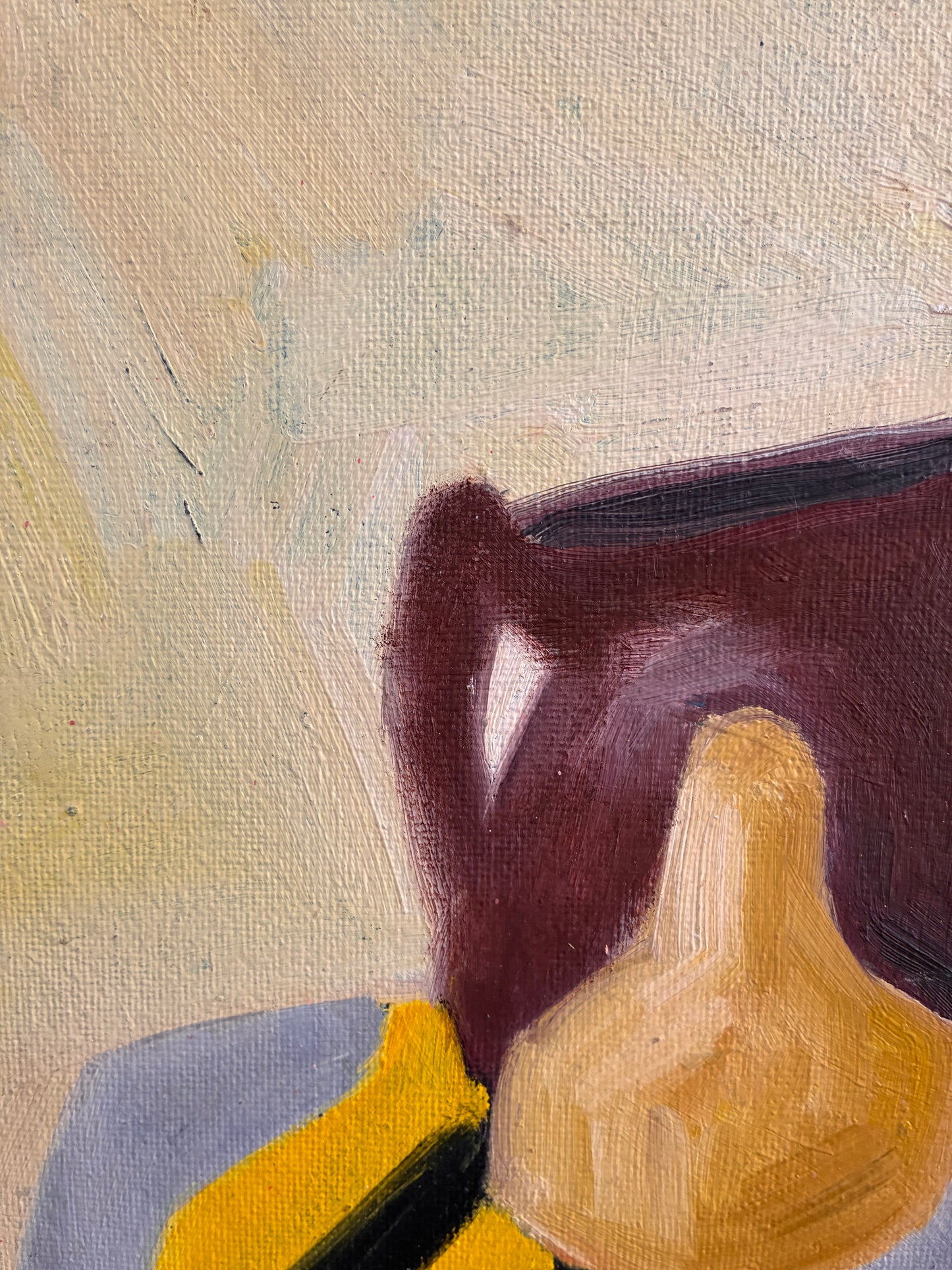 Vintage Abstract Still Life Framed Oil Painting | Mid-Century Modernist Wall Art