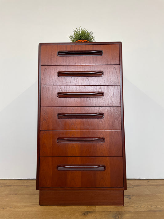 G Plan Tall Boy Chest of Drawers - Fresco Range Mid-Century