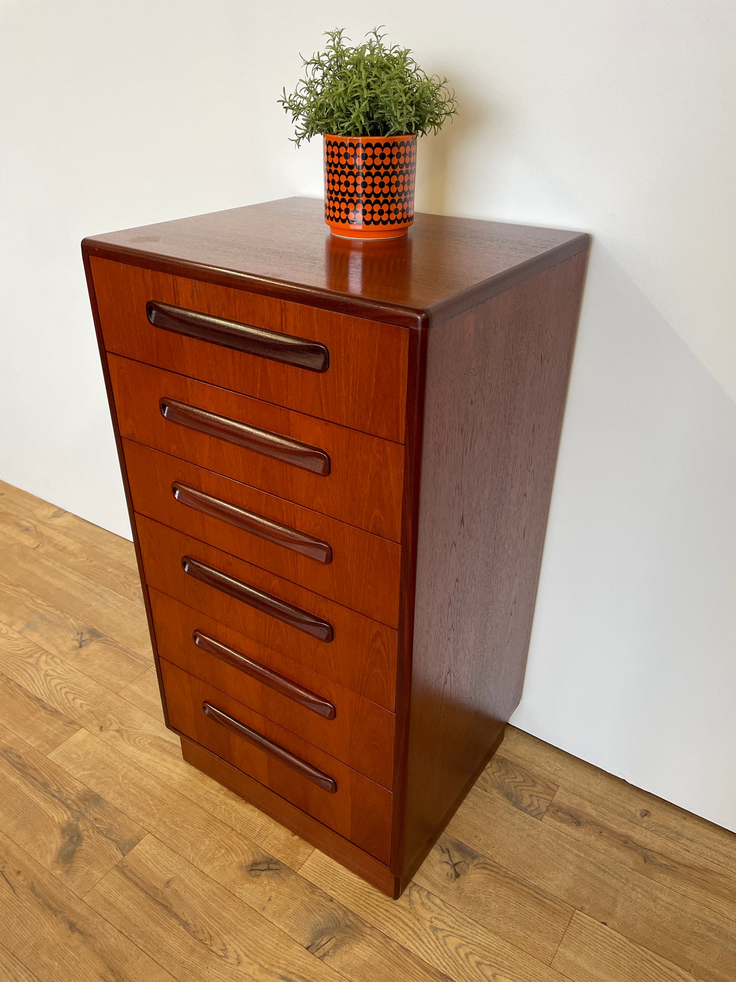 G Plan Tall Boy Chest of Drawers - Fresco Range Mid-Century