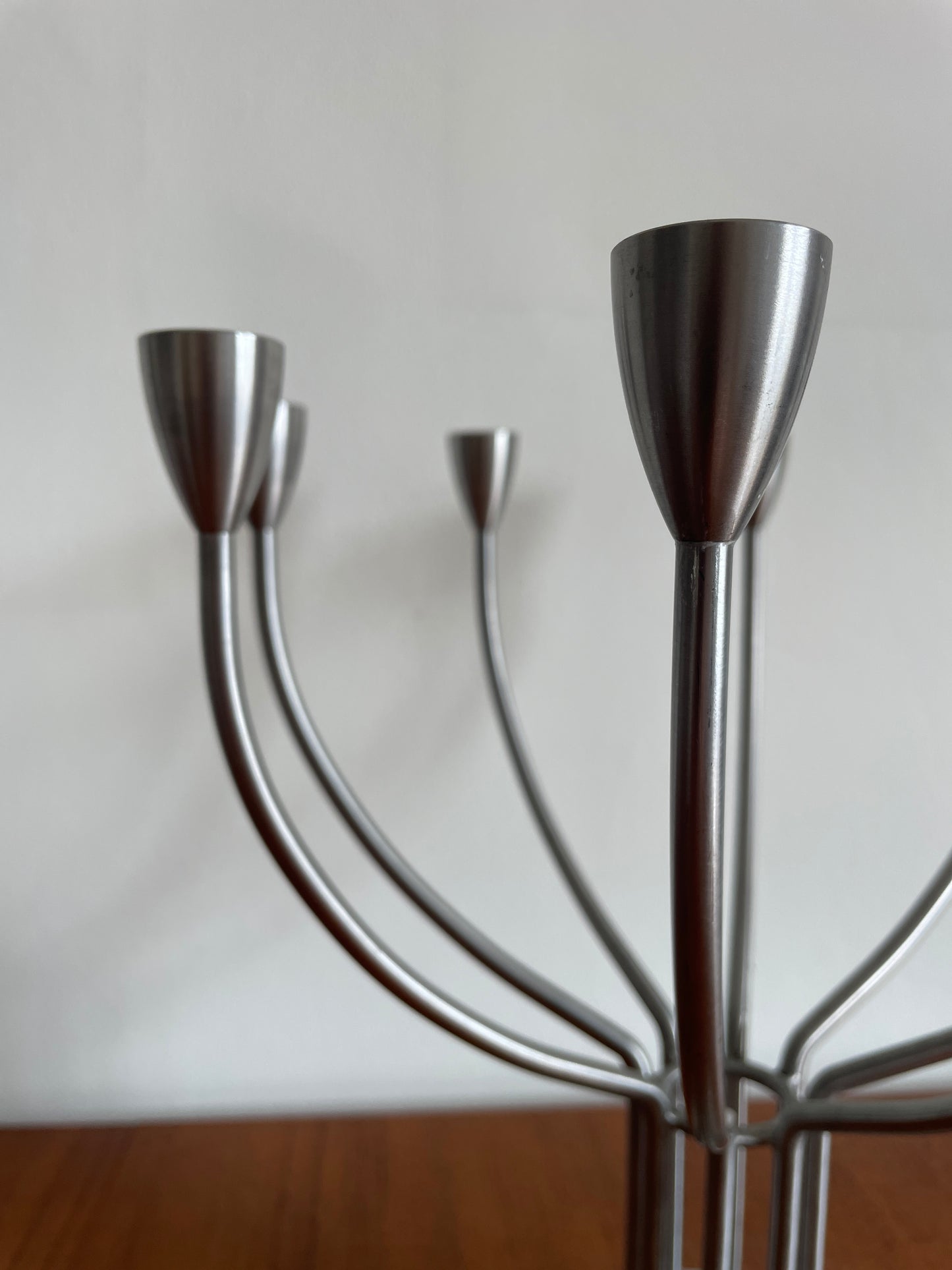 Vintage IKEA Stockholm 8 Arm Metal Candleholder by Knut & Marianne Hagberg – Signed Scandinavian Candelabra 33cm x 33cm