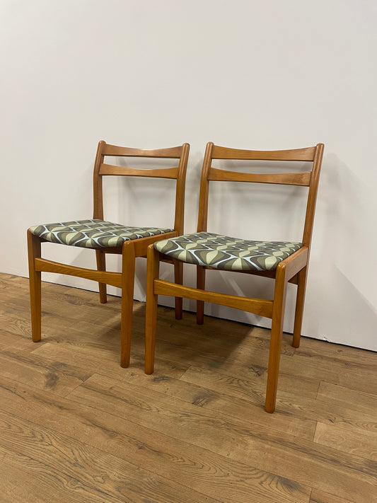 Pair of Vintage Dining Chairs Newly ReUpholstered