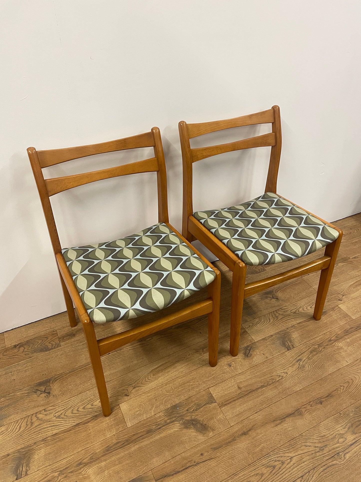 Pair of Vintage Dining Chairs Newly ReUpholstered