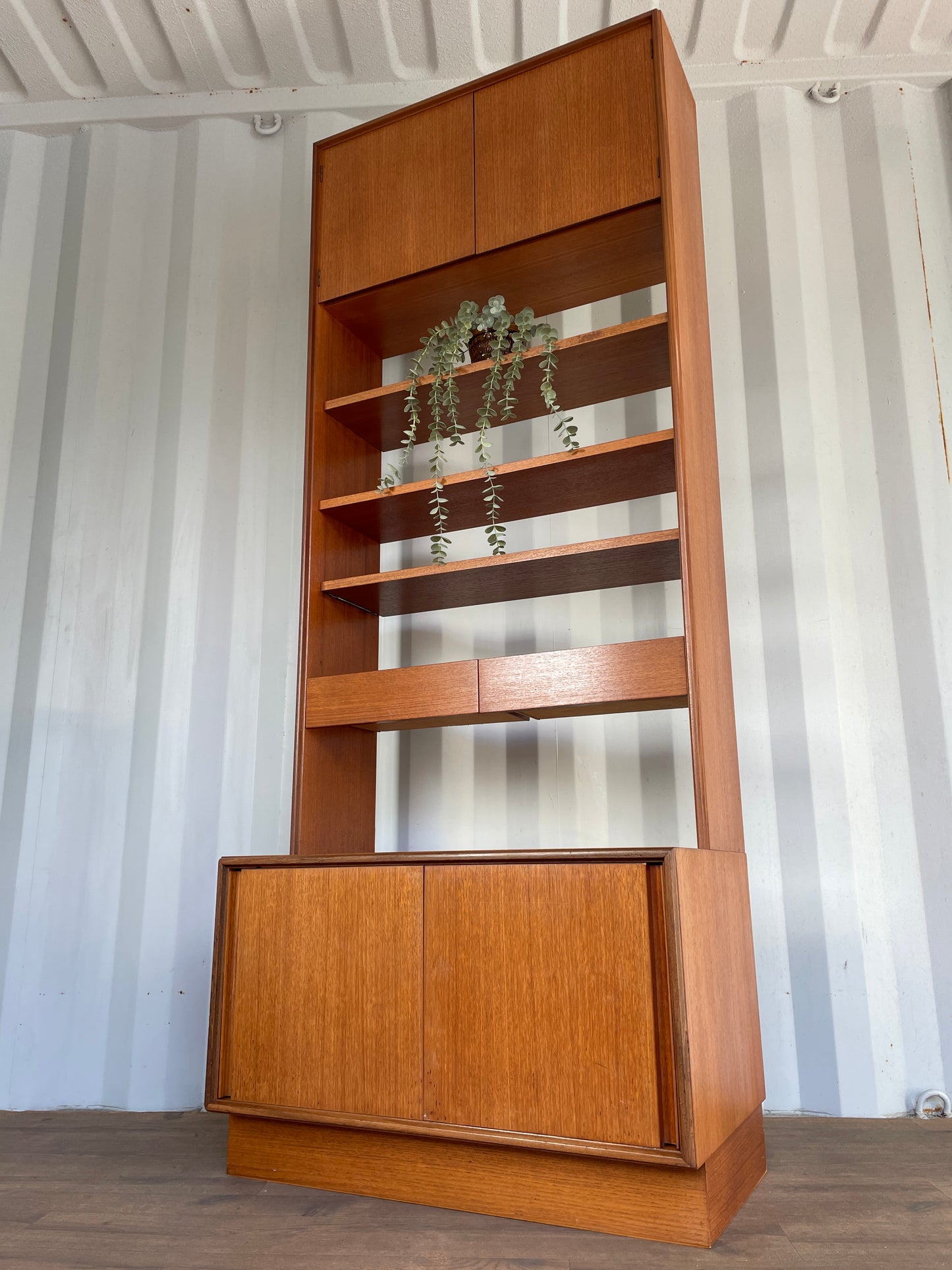 G-Plan Form Five Wall Unit by Roger Bennett 1967 Teak Mid-Century Modern Cabinet & Shelving 199cm
