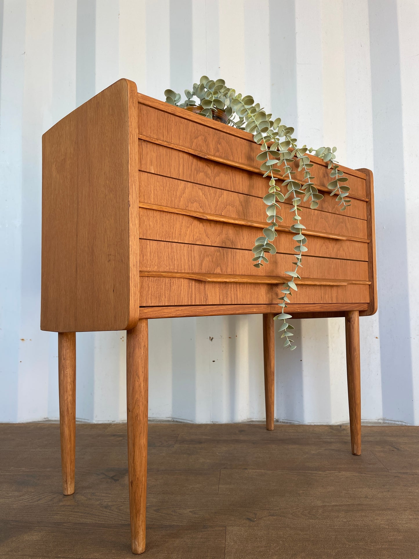 Vintage Teak Danish Chest of Drawers – Mid Century Modern Small 3 Drawer Cabinet – 60cm