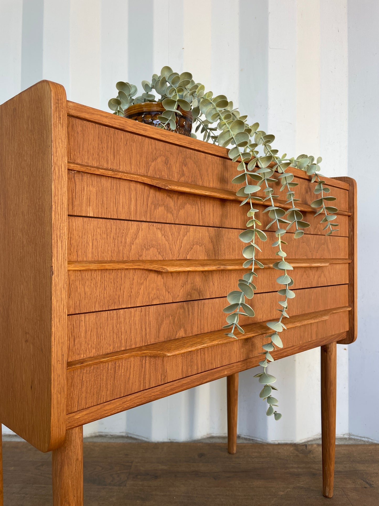Vintage Teak Danish Chest of Drawers – Mid Century Modern Small 3 Drawer Cabinet – 60cm