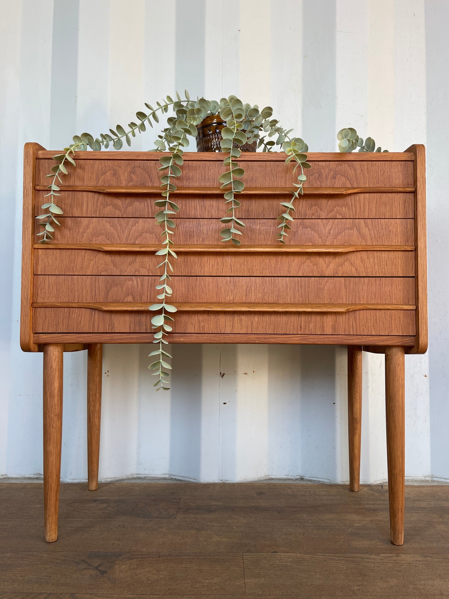 Vintage Teak Danish Chest of Drawers – Mid Century Modern Small 3 Drawer Cabinet – 60cm