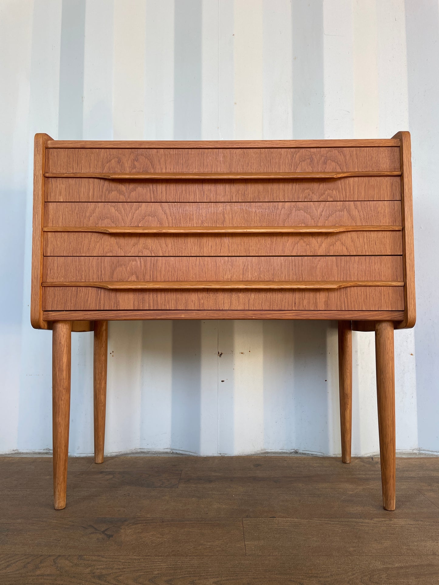 Vintage Teak Danish Chest of Drawers – Mid Century Modern Small 3 Drawer Cabinet – 60cm
