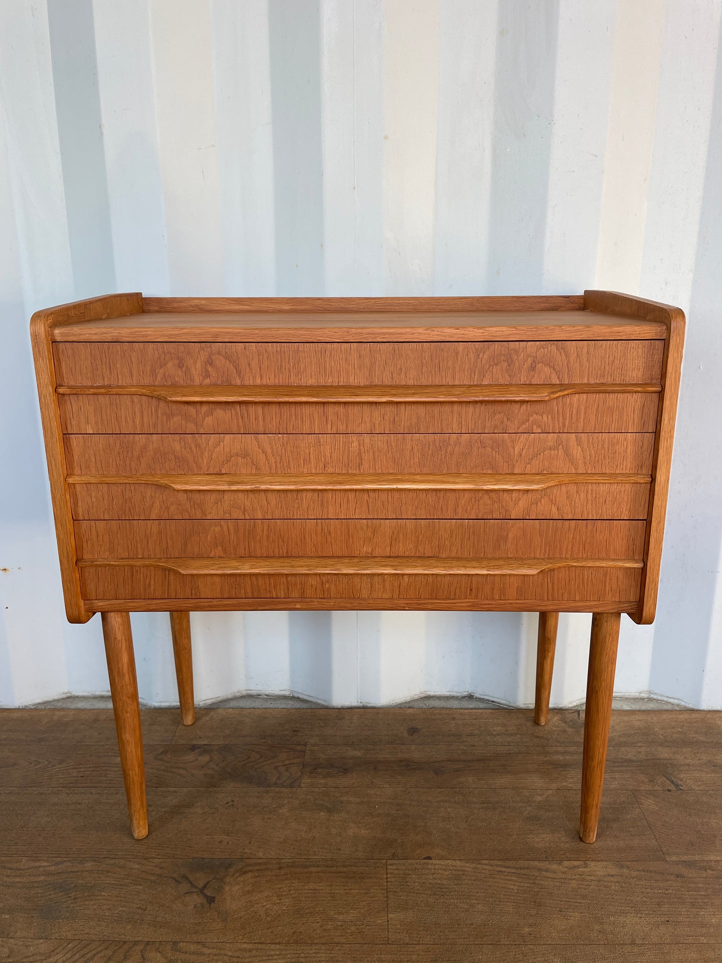 Vintage Teak Danish Chest of Drawers – Mid Century Modern Small 3 Drawer Cabinet – 60cm