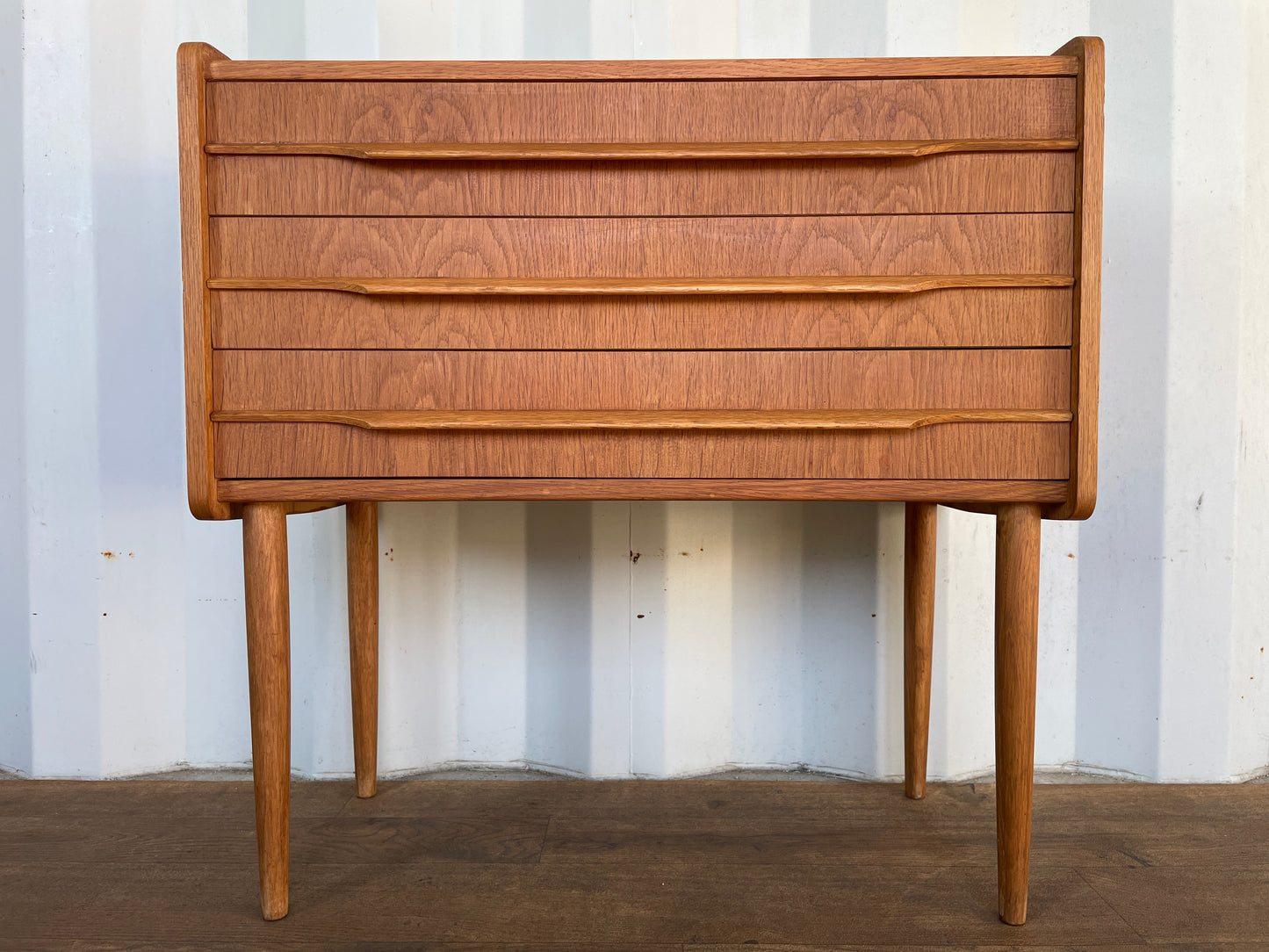 Vintage Teak Danish Chest of Drawers – Mid Century Modern Small 3 Drawer Cabinet – 60cm