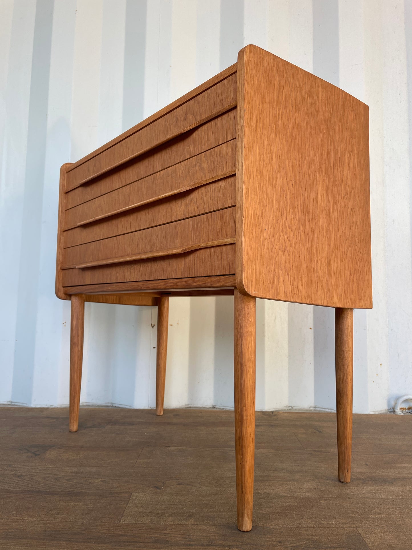 Vintage Teak Danish Chest of Drawers – Mid Century Modern Small 3 Drawer Cabinet – 60cm