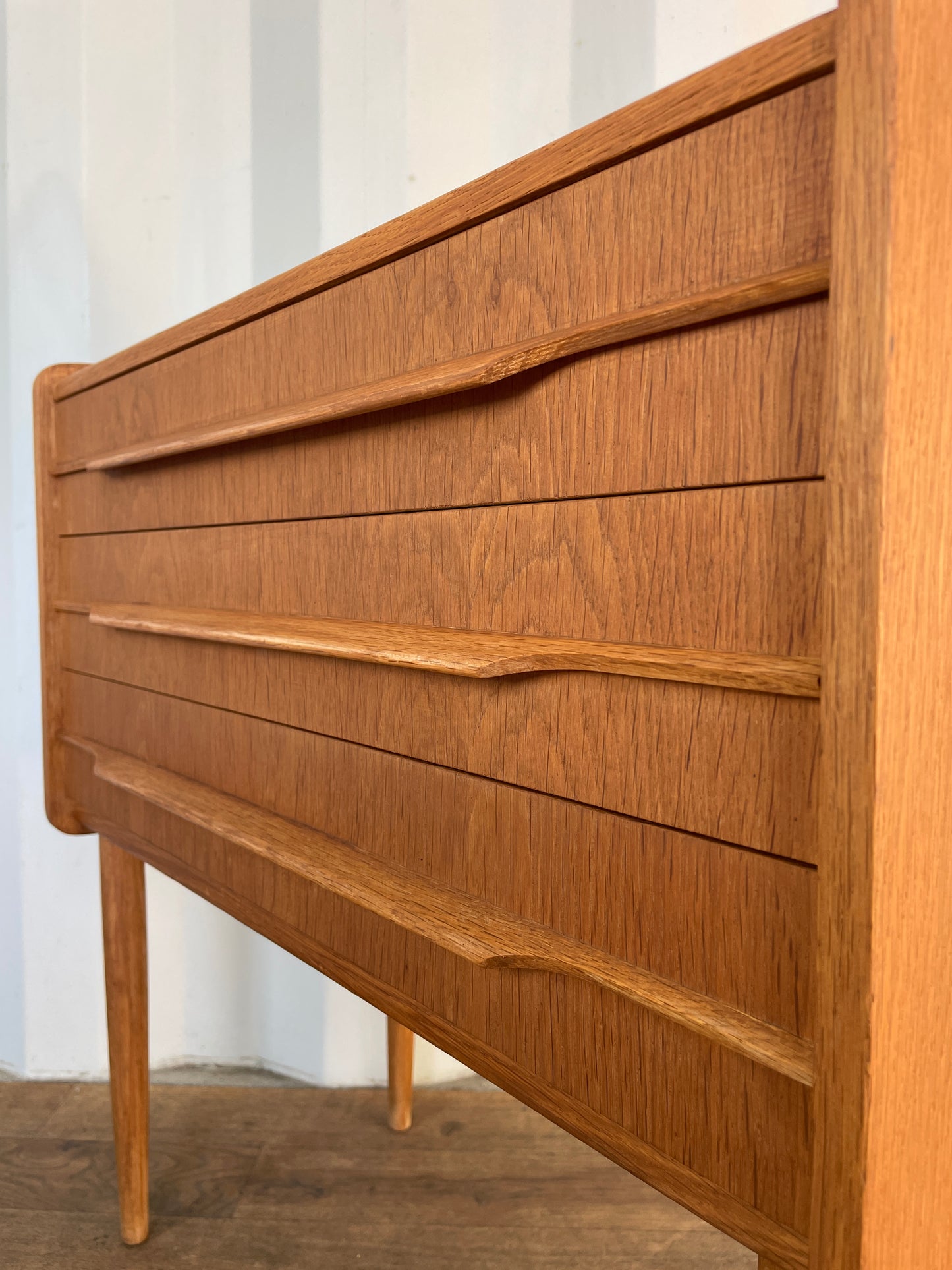 Vintage Teak Danish Chest of Drawers – Mid Century Modern Small 3 Drawer Cabinet – 60cm