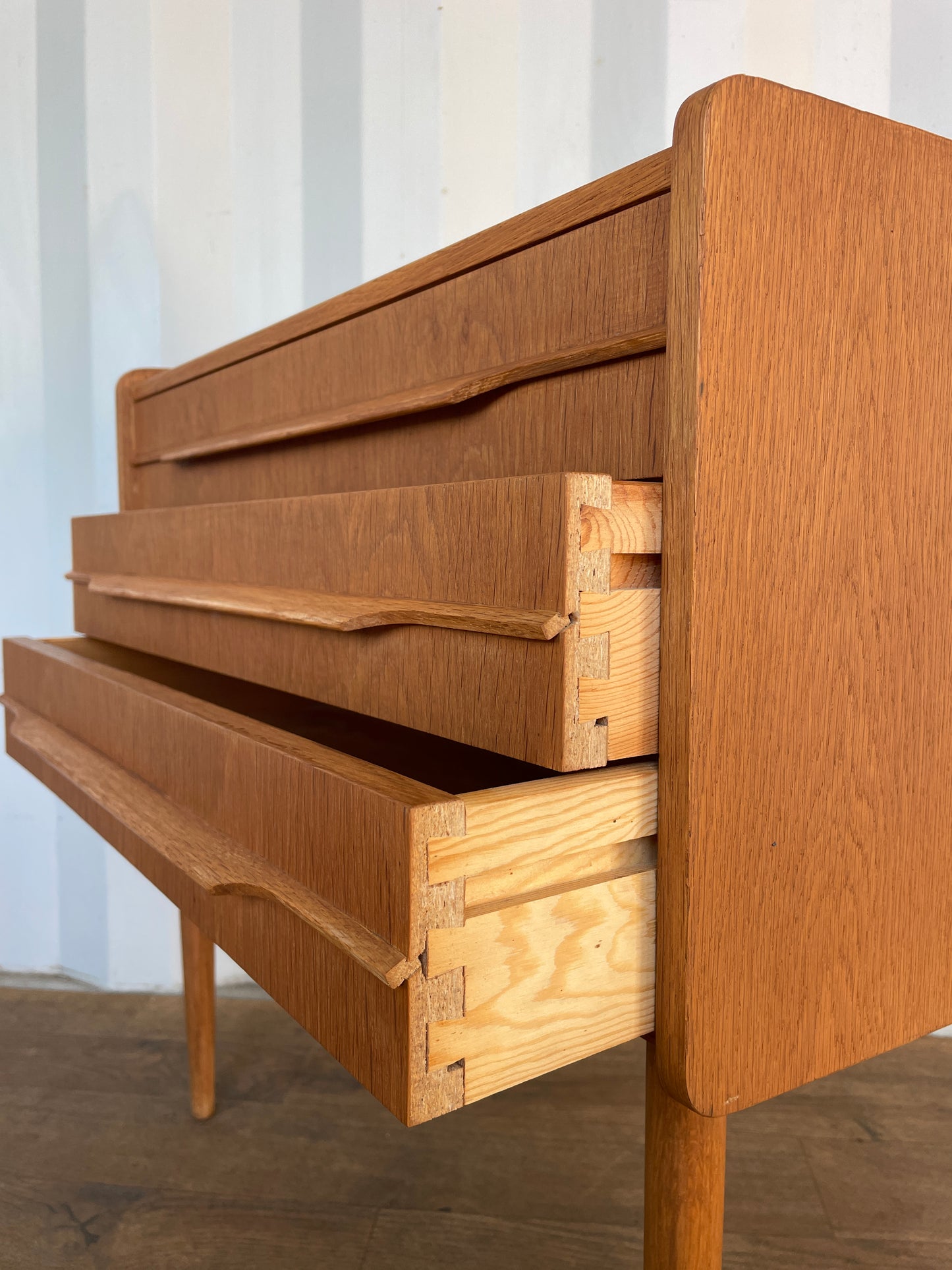 Vintage Teak Danish Chest of Drawers – Mid Century Modern Small 3 Drawer Cabinet – 60cm