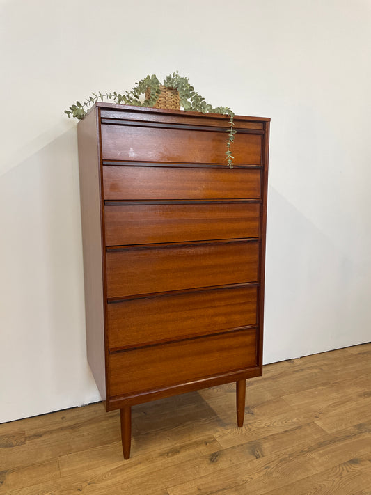 Austinsuite Tall Boy Chest of Drawers by Frank Guille - Mid-Century Teak